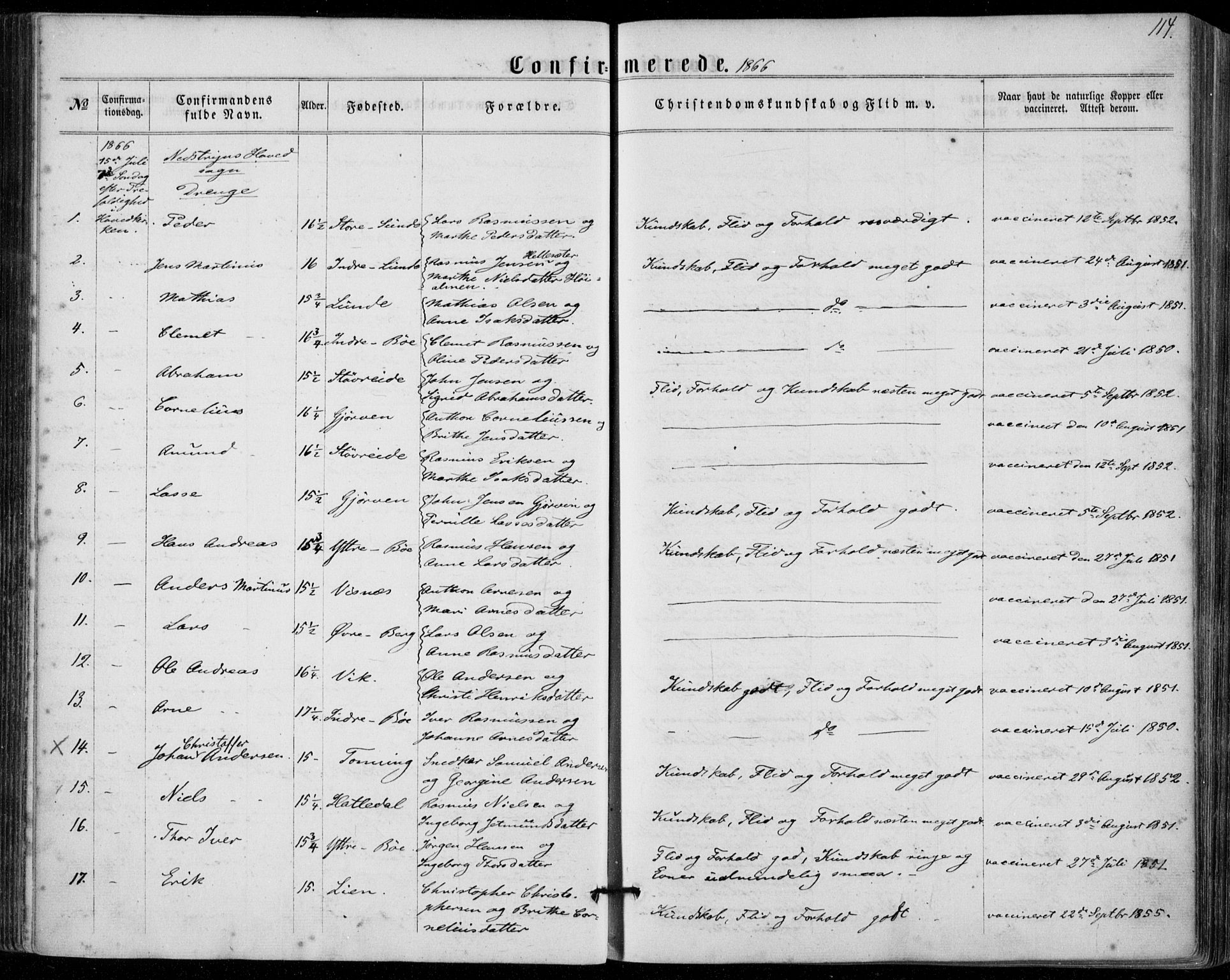 Stryn Sokneprestembete, SAB/A-82501: Parish register (official) no. A 3, 1862-1877, p. 114