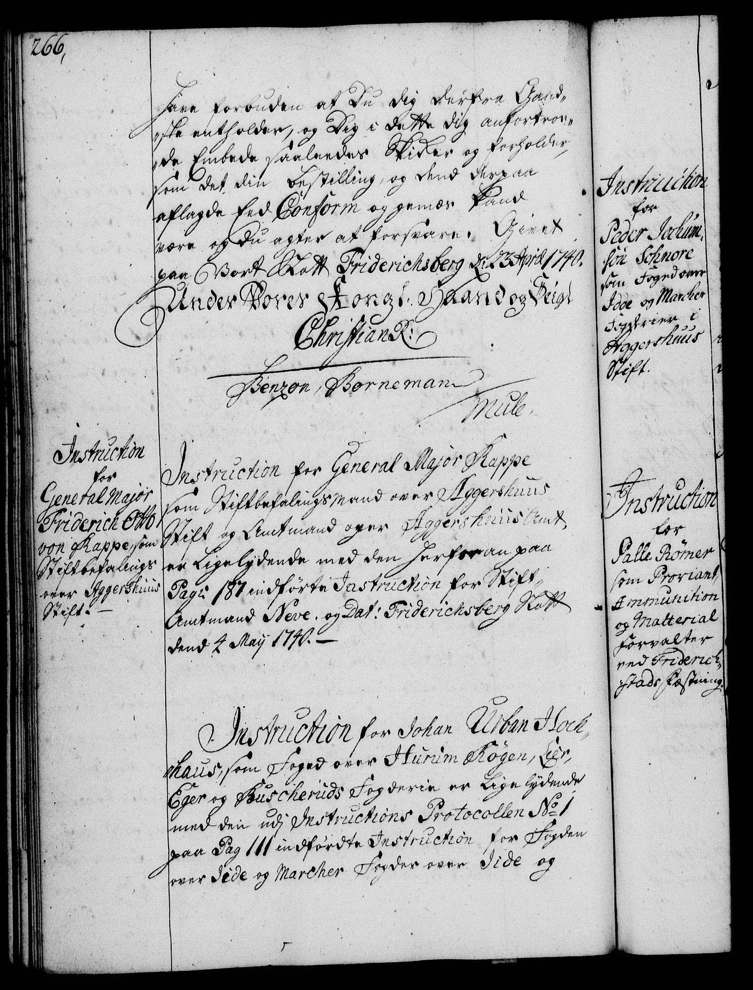 Rentekammeret, Kammerkanselliet, RA/EA-3111/G/Gg/Ggi/L0002: Norsk instruksjonsprotokoll med register (merket RK 53.35), 1729-1751, p. 266