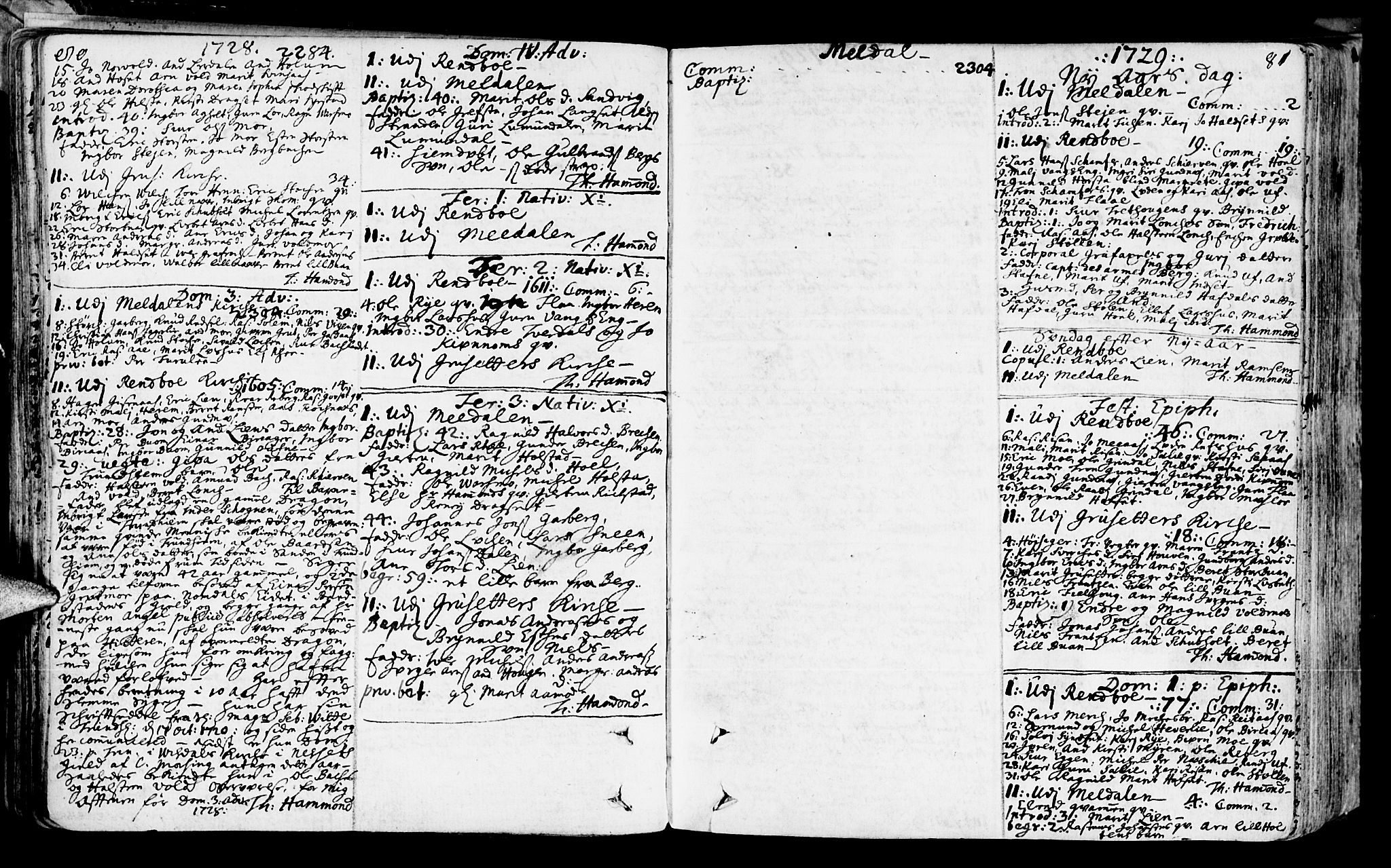 Ministerialprotokoller, klokkerbøker og fødselsregistre - Sør-Trøndelag, SAT/A-1456/672/L0850: Parish register (official) no. 672A03, 1725-1751, p. 80-81