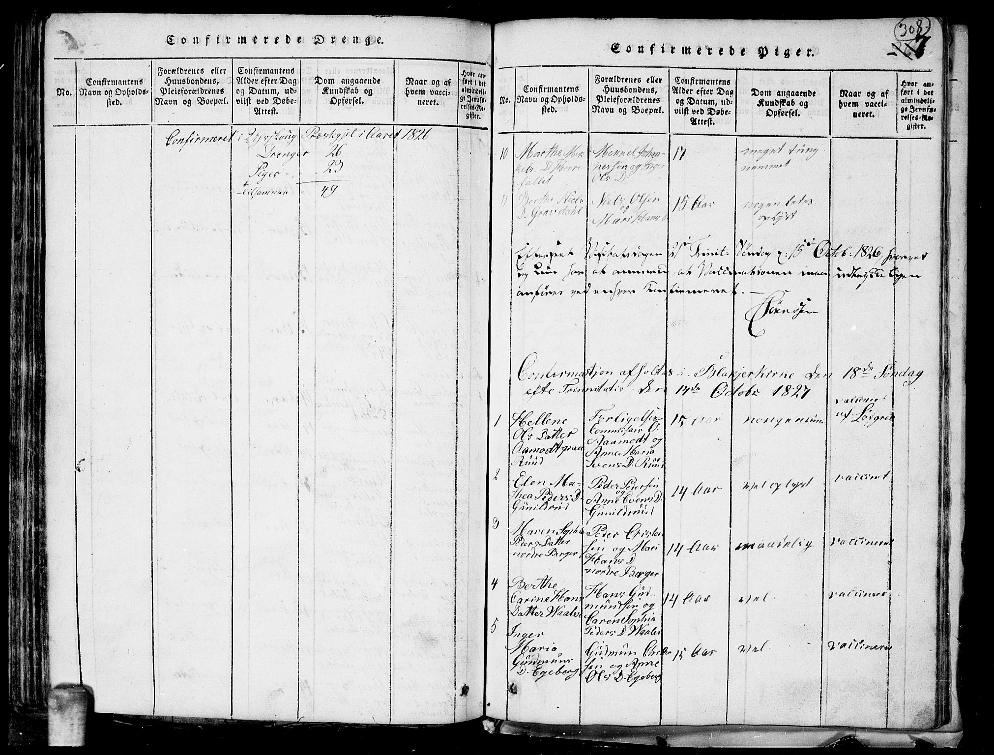 Aurskog prestekontor Kirkebøker, SAO/A-10304a/G/Ga/L0001: Parish register (copy) no. I 1, 1814-1829, p. 308
