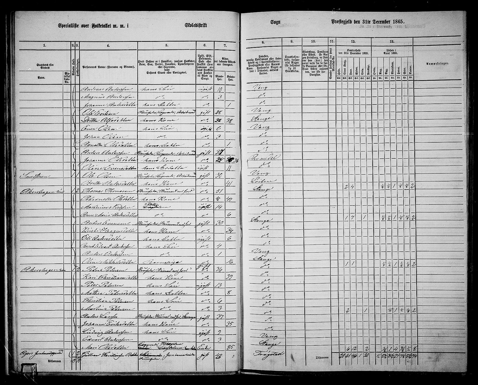 RA, 1865 census for Vang/Vang og Furnes, 1865, p. 179