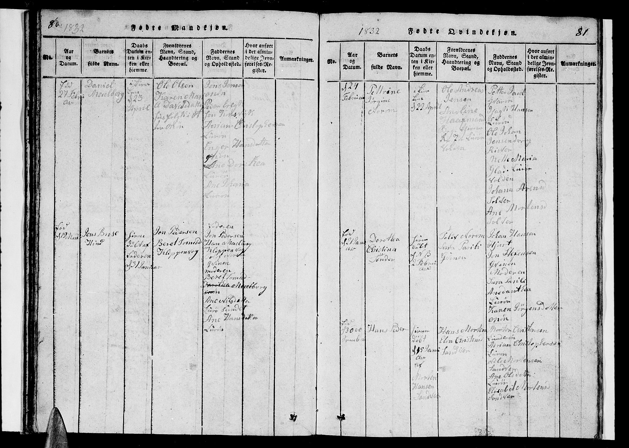 Ministerialprotokoller, klokkerbøker og fødselsregistre - Nordland, SAT/A-1459/839/L0571: Parish register (copy) no. 839C01, 1820-1840, p. 80-81