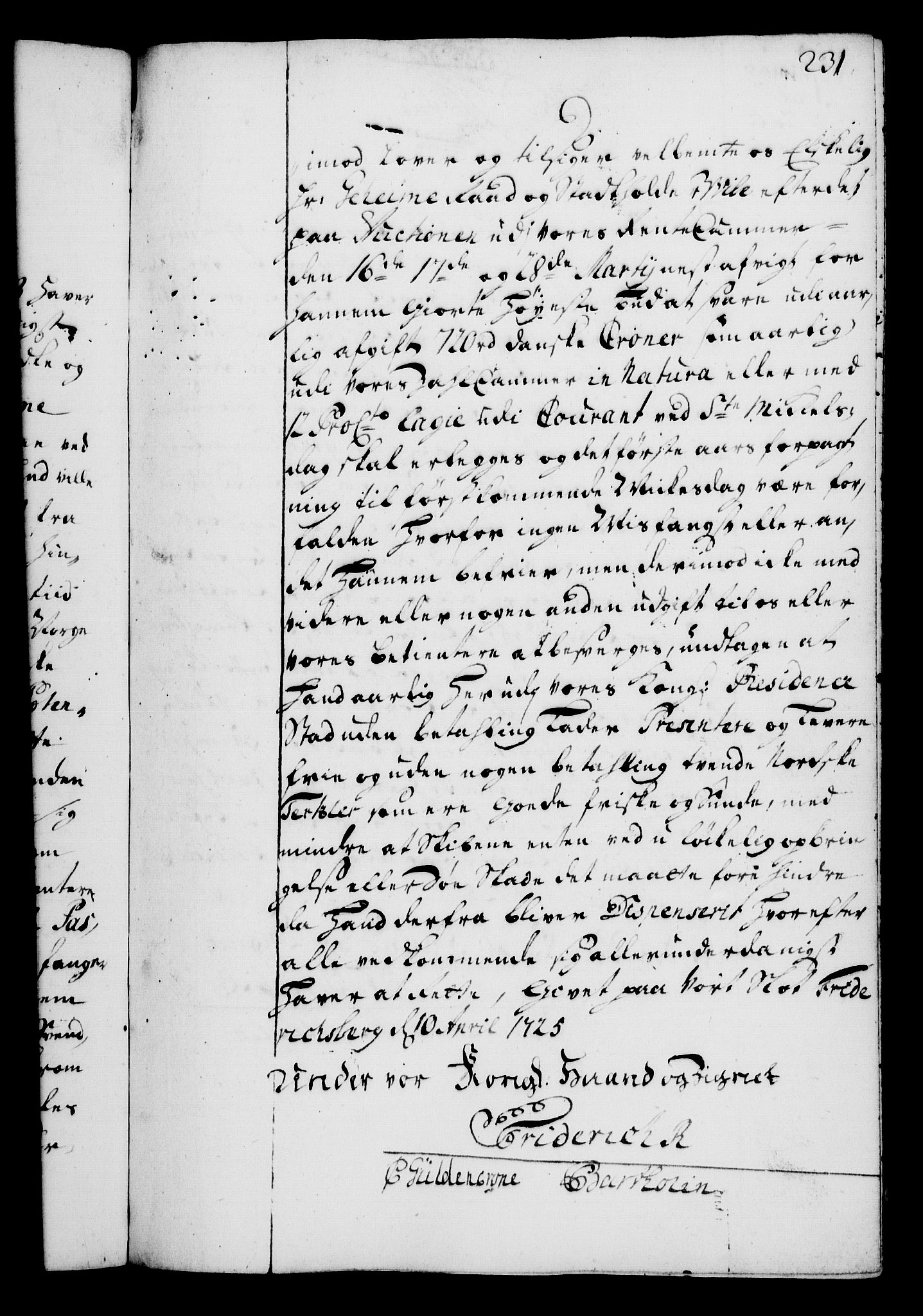 Rentekammeret, Kammerkanselliet, RA/EA-3111/G/Gg/Gga/L0002: Norsk ekspedisjonsprotokoll med register (merket RK 53.2), 1723-1727, p. 231