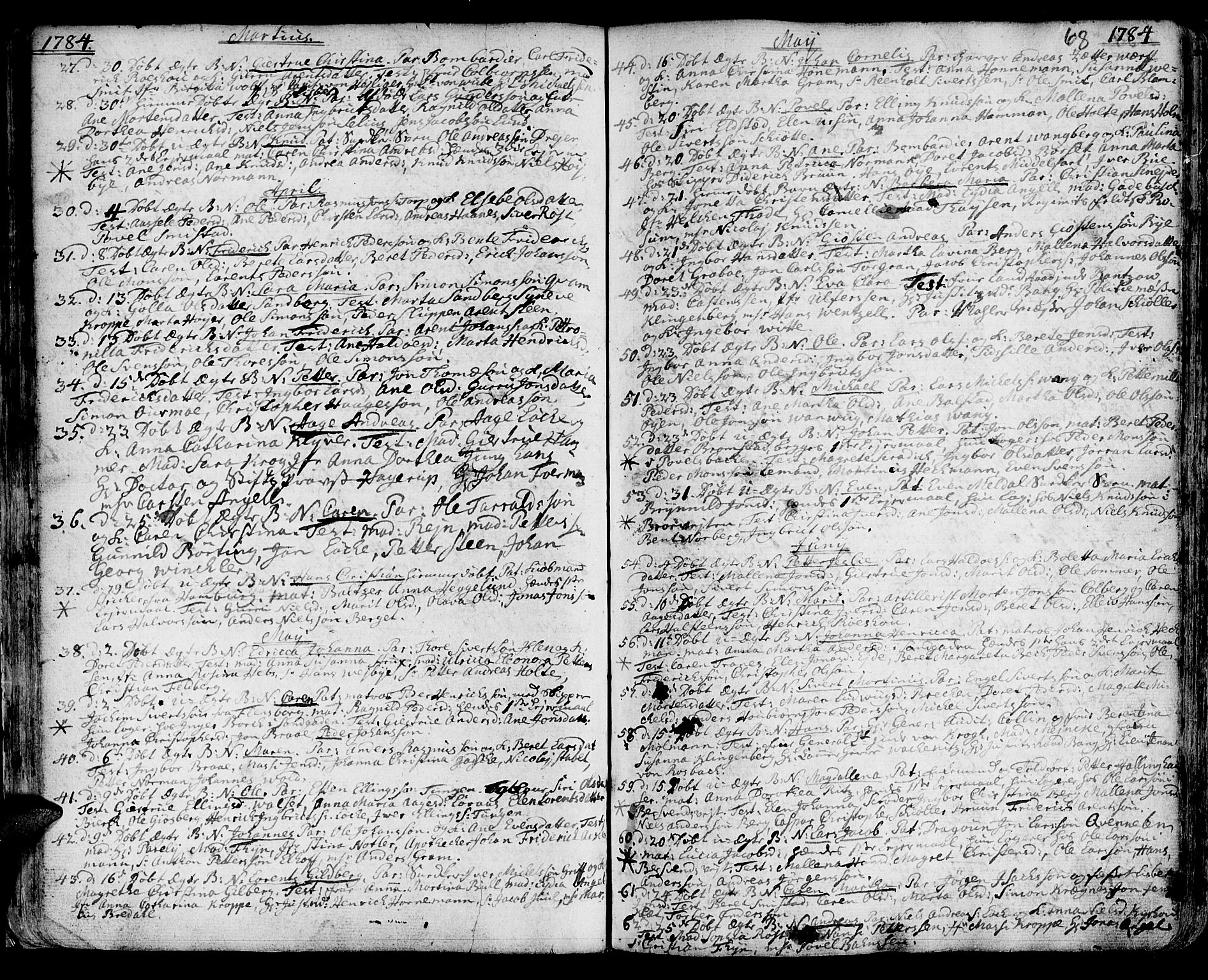 Ministerialprotokoller, klokkerbøker og fødselsregistre - Sør-Trøndelag, SAT/A-1456/601/L0039: Parish register (official) no. 601A07, 1770-1819, p. 68