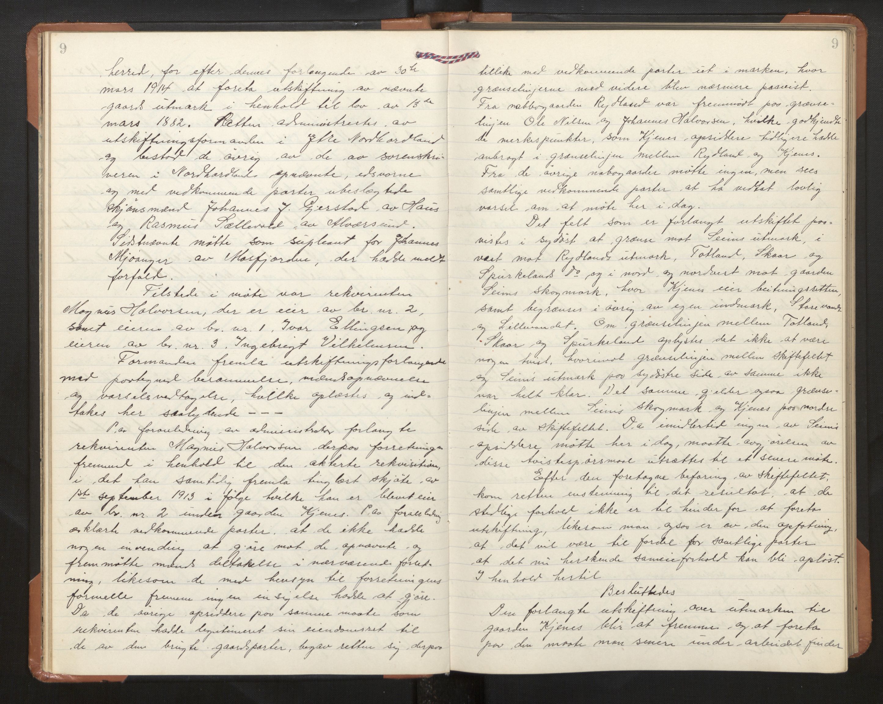 Hordaland jordskiftedøme - II Ytre Nordhordland jordskiftedistrikt, AV/SAB-A-6901/A/Aa/L0030: Forhandlingsprotokoll, 1917-1919, p. 9