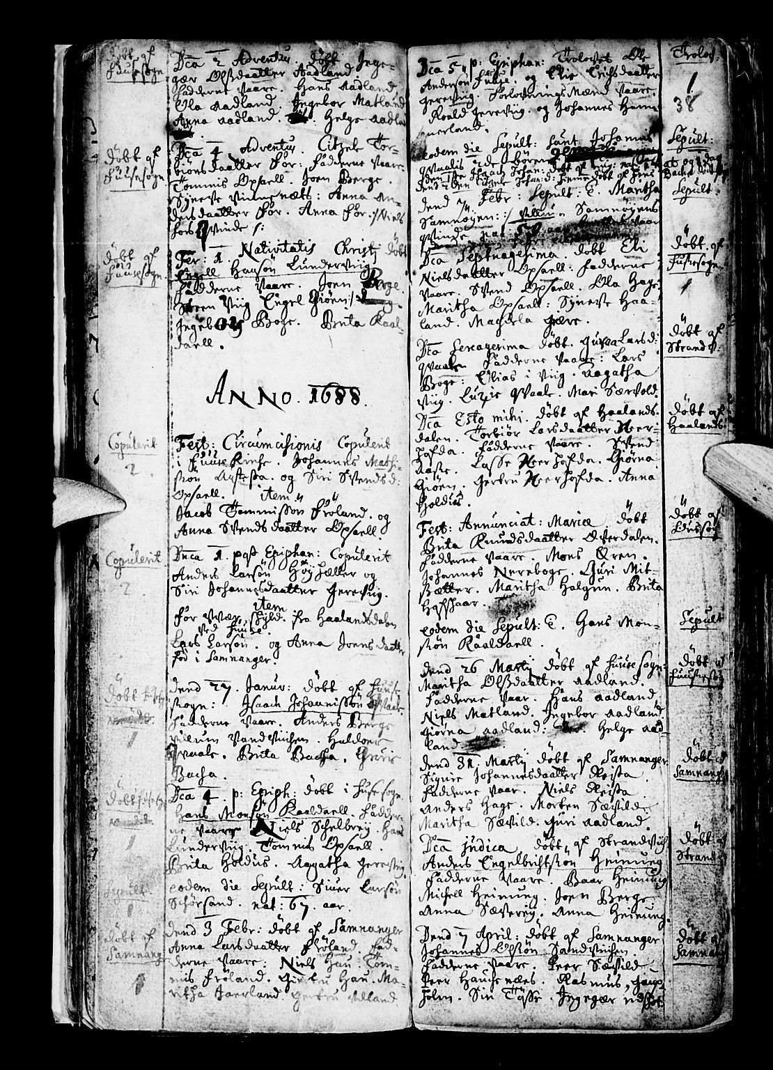 Os sokneprestembete, SAB/A-99929: Parish register (official) no. A 6, 1669-1719, p. 38