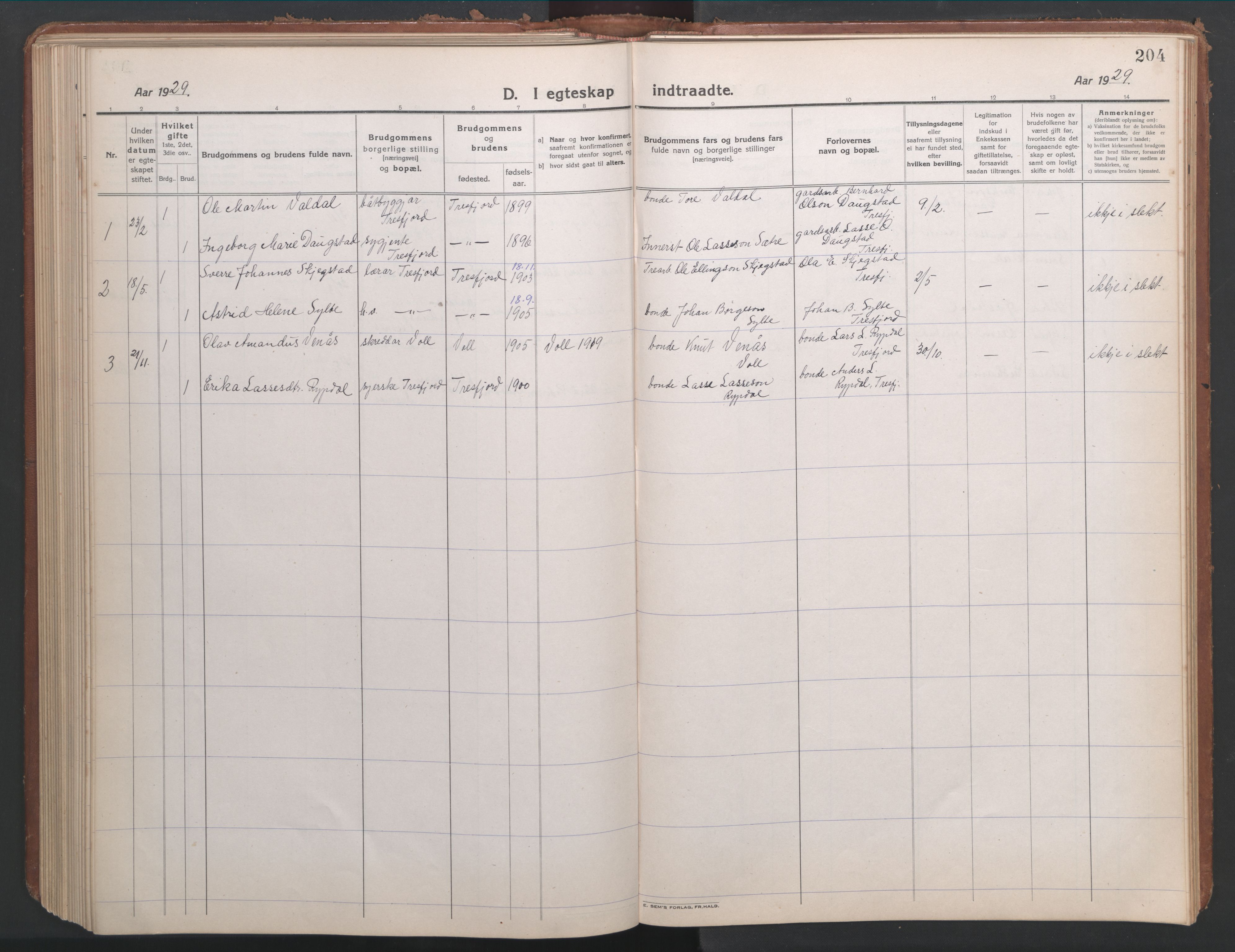 Ministerialprotokoller, klokkerbøker og fødselsregistre - Møre og Romsdal, AV/SAT-A-1454/541/L0548: Parish register (copy) no. 541C03, 1921-1960, p. 204