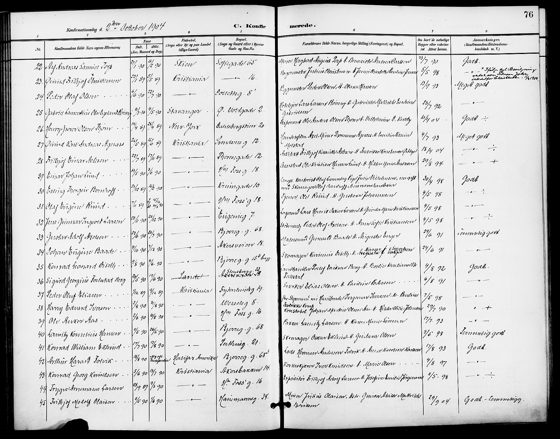 Gamle Aker prestekontor Kirkebøker, AV/SAO-A-10617a/F/L0012: Parish register (official) no. 12, 1898-1910, p. 76