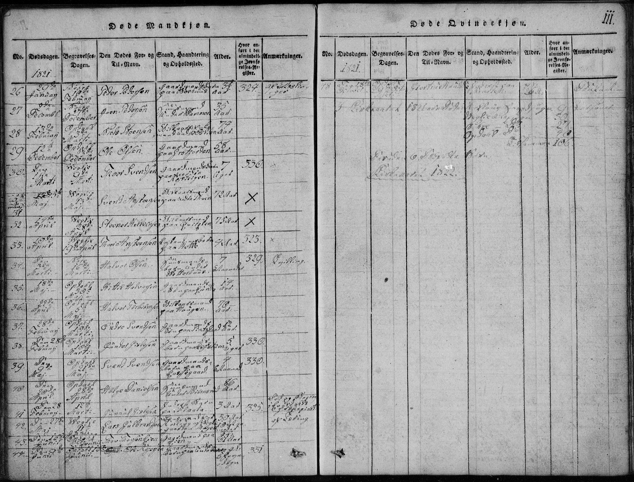 Rollag kirkebøker, AV/SAKO-A-240/G/Ga/L0001: Parish register (copy) no. I 1, 1814-1831, p. 111