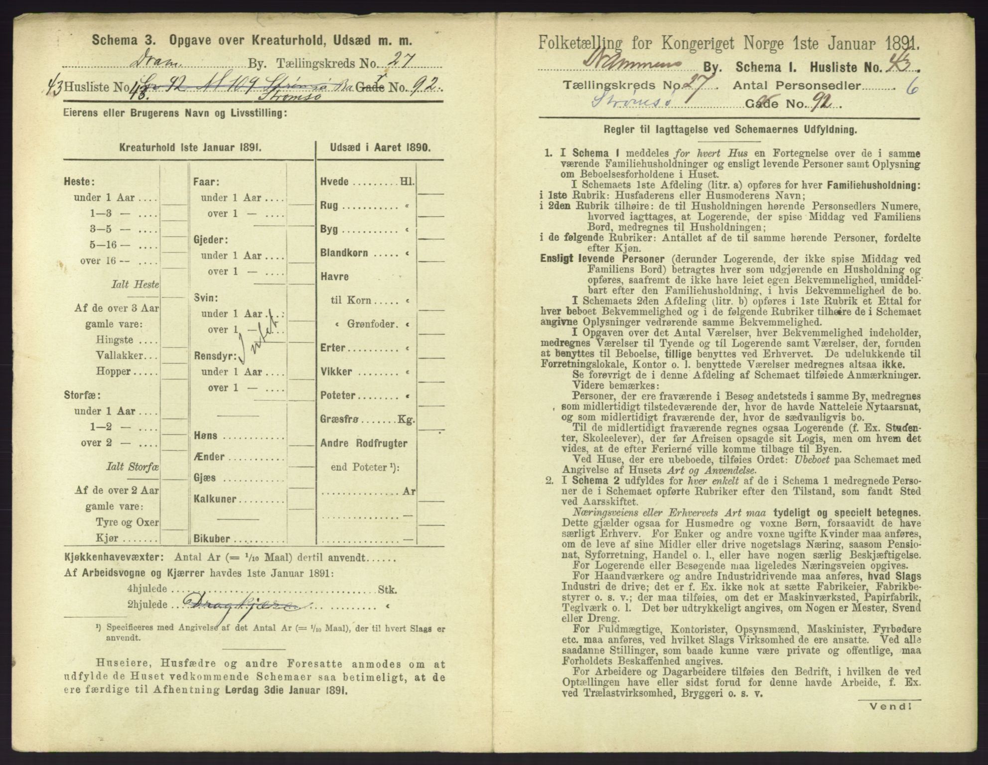 RA, 1891 census for 0602 Drammen, 1891, p. 2345