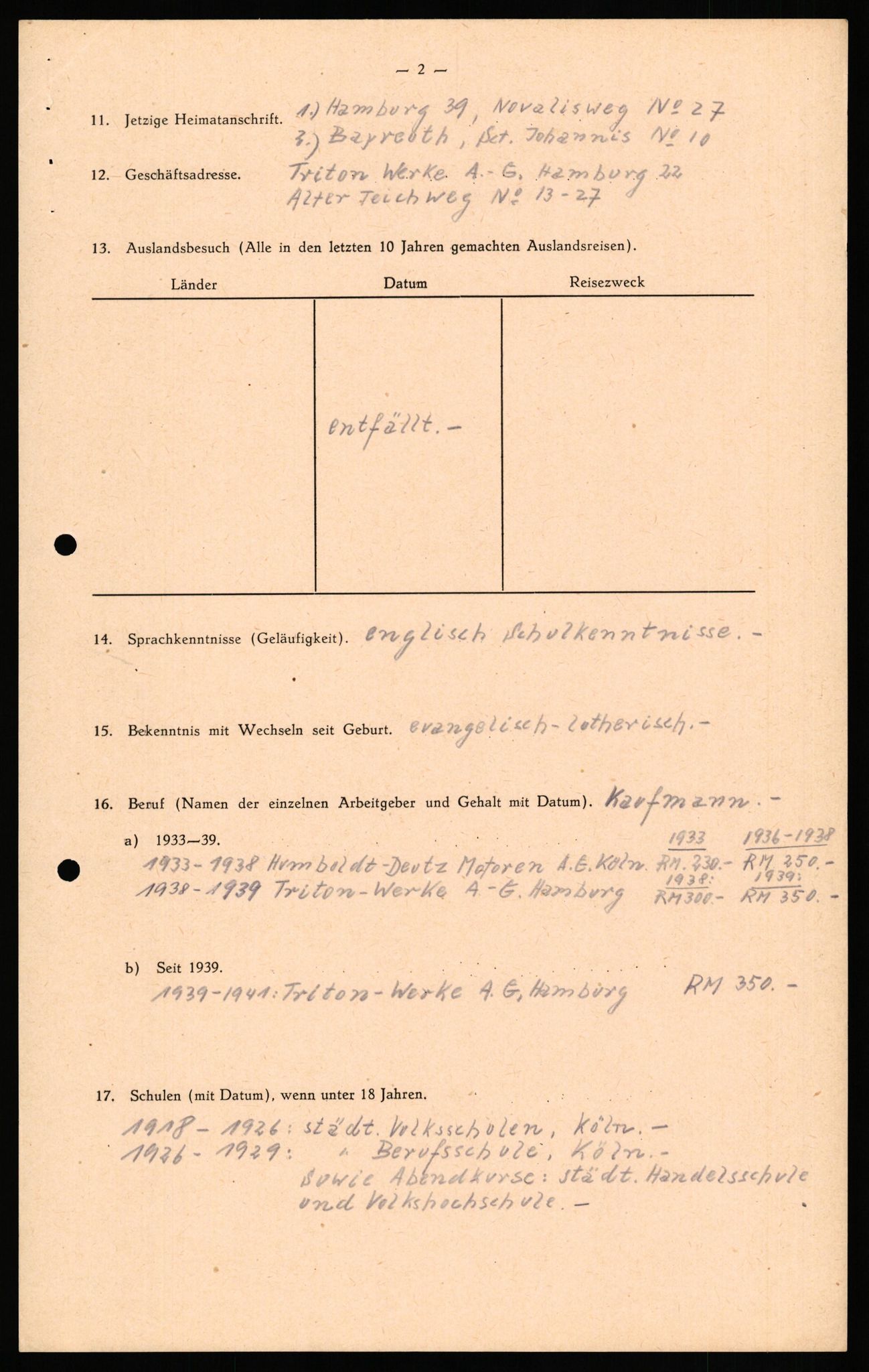 Forsvaret, Forsvarets overkommando II, AV/RA-RAFA-3915/D/Db/L0035: CI Questionaires. Tyske okkupasjonsstyrker i Norge. Tyskere., 1945-1946, p. 475