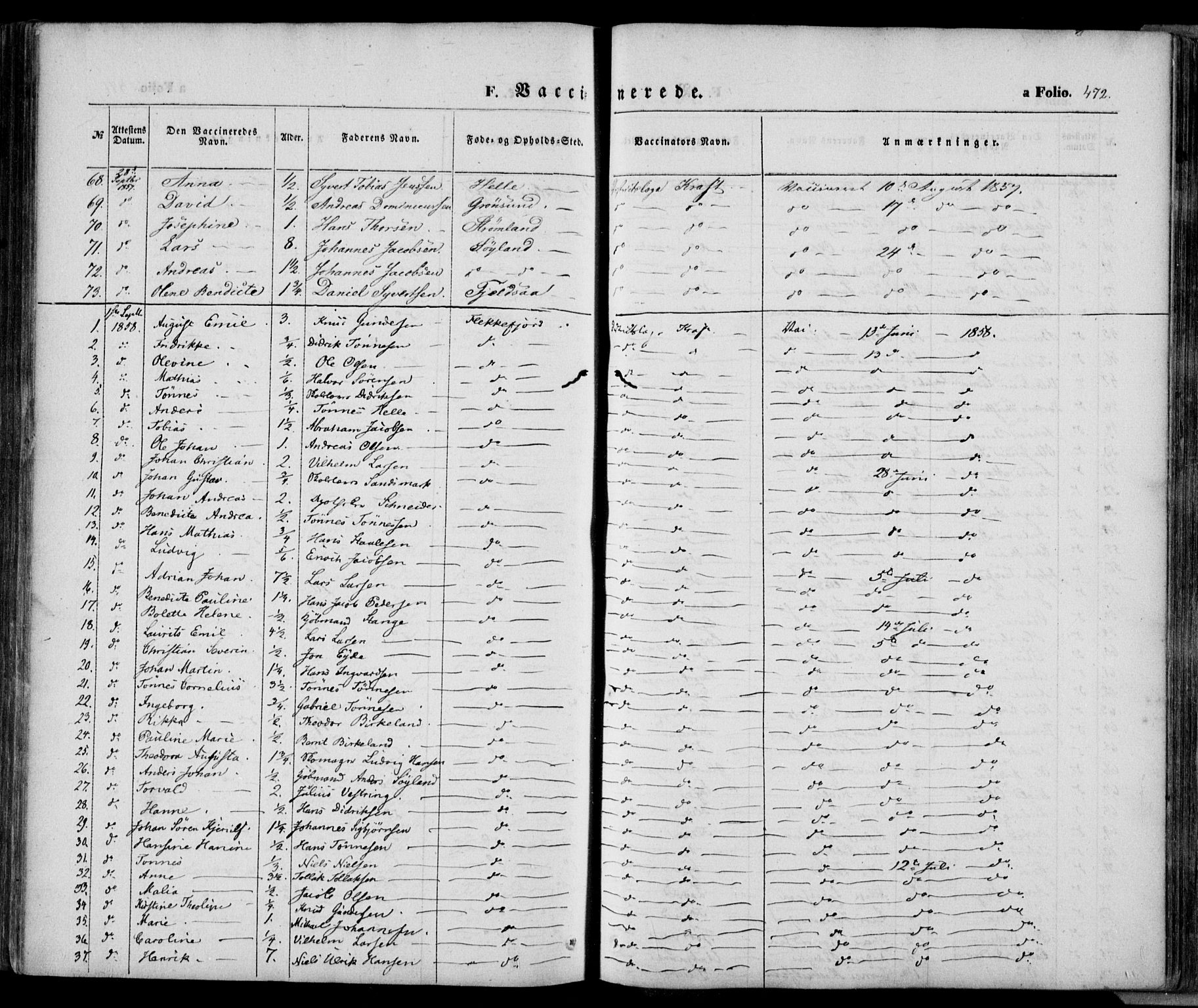 Flekkefjord sokneprestkontor, AV/SAK-1111-0012/F/Fa/Fac/L0005: Parish register (official) no. A 5, 1849-1875, p. 472