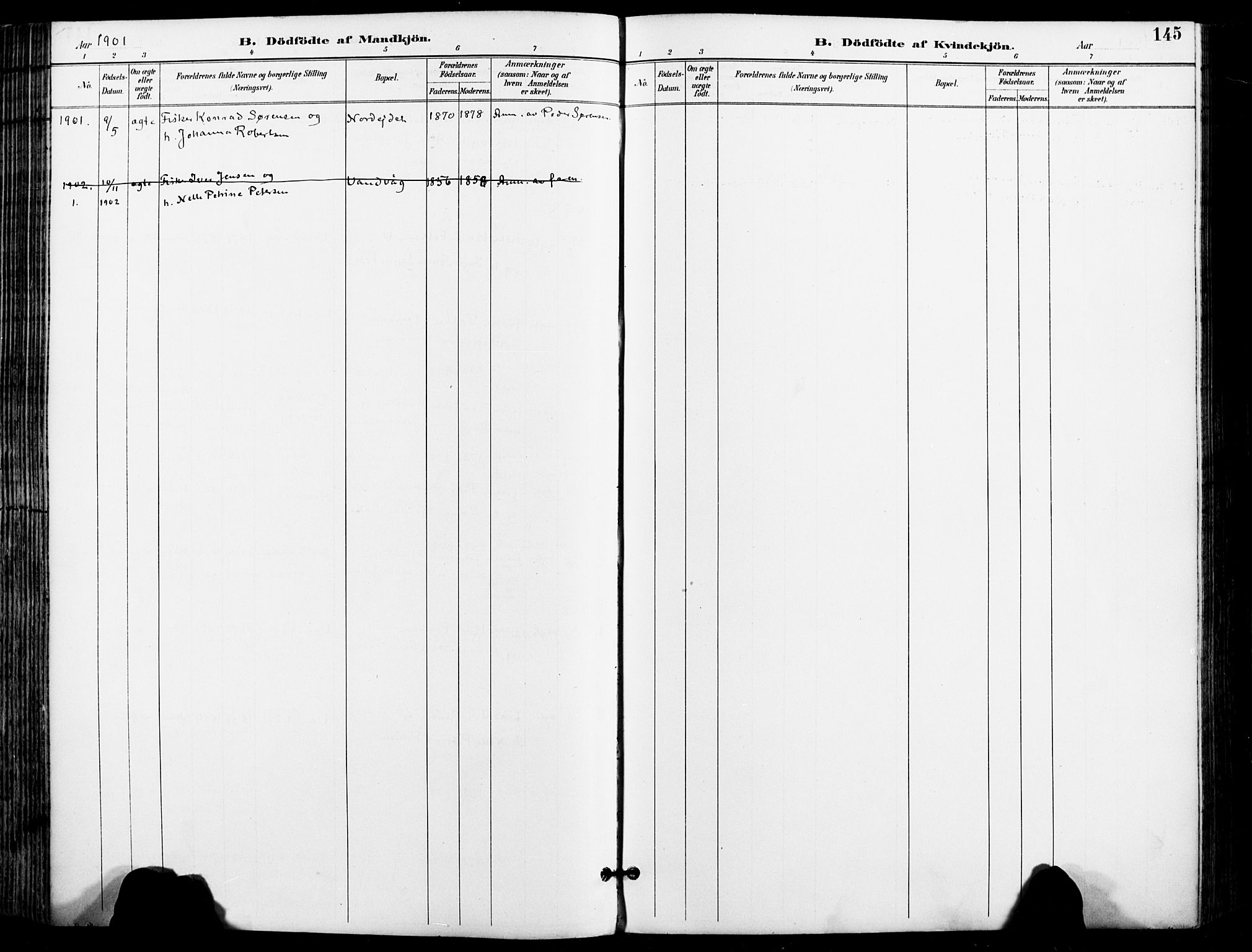 Karlsøy sokneprestembete, AV/SATØ-S-1299/H/Ha/Haa/L0007kirke: Parish register (official) no. 7, 1891-1902, p. 145