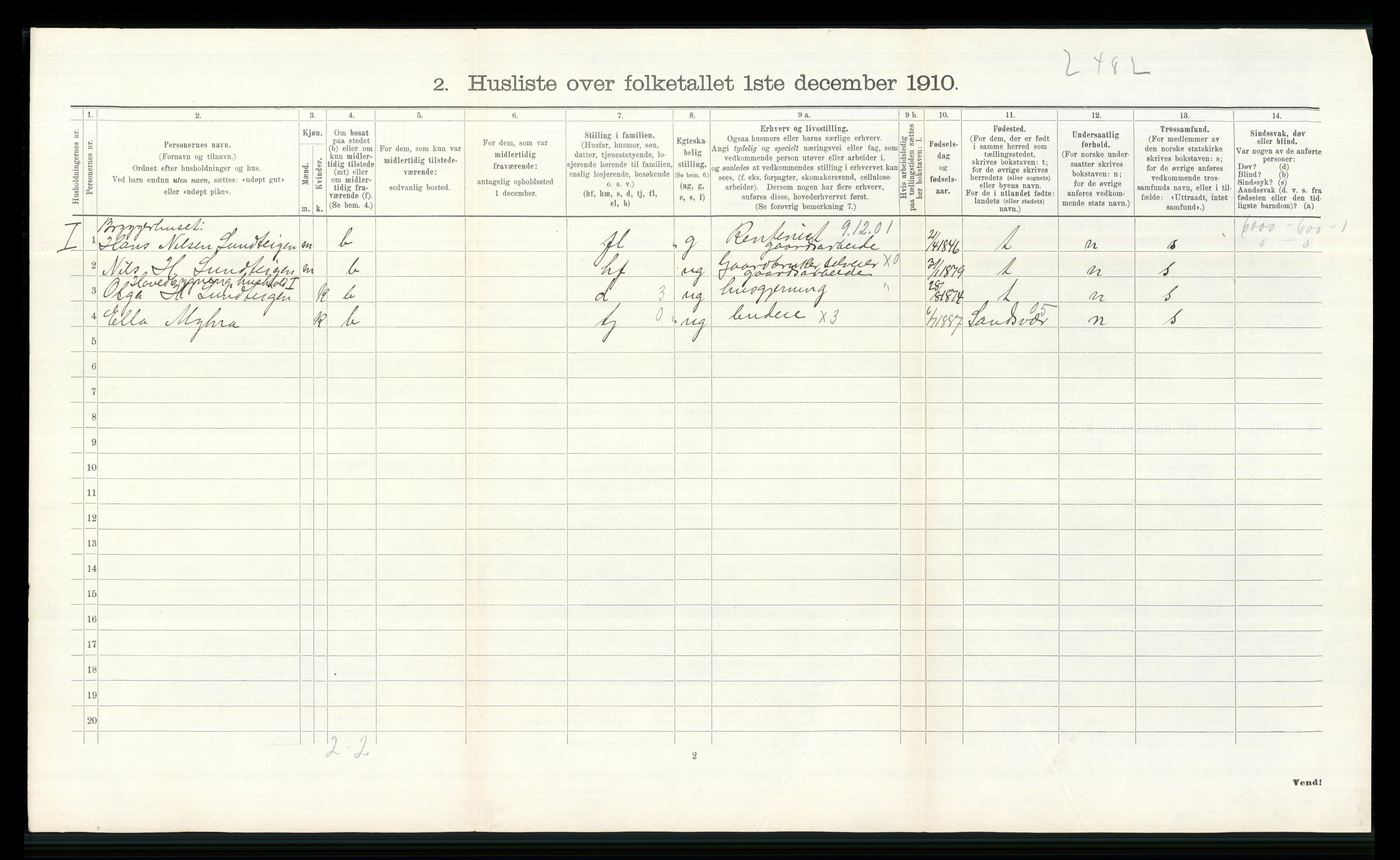 RA, 1910 census for Øvre Eiker, 1910, p. 1308