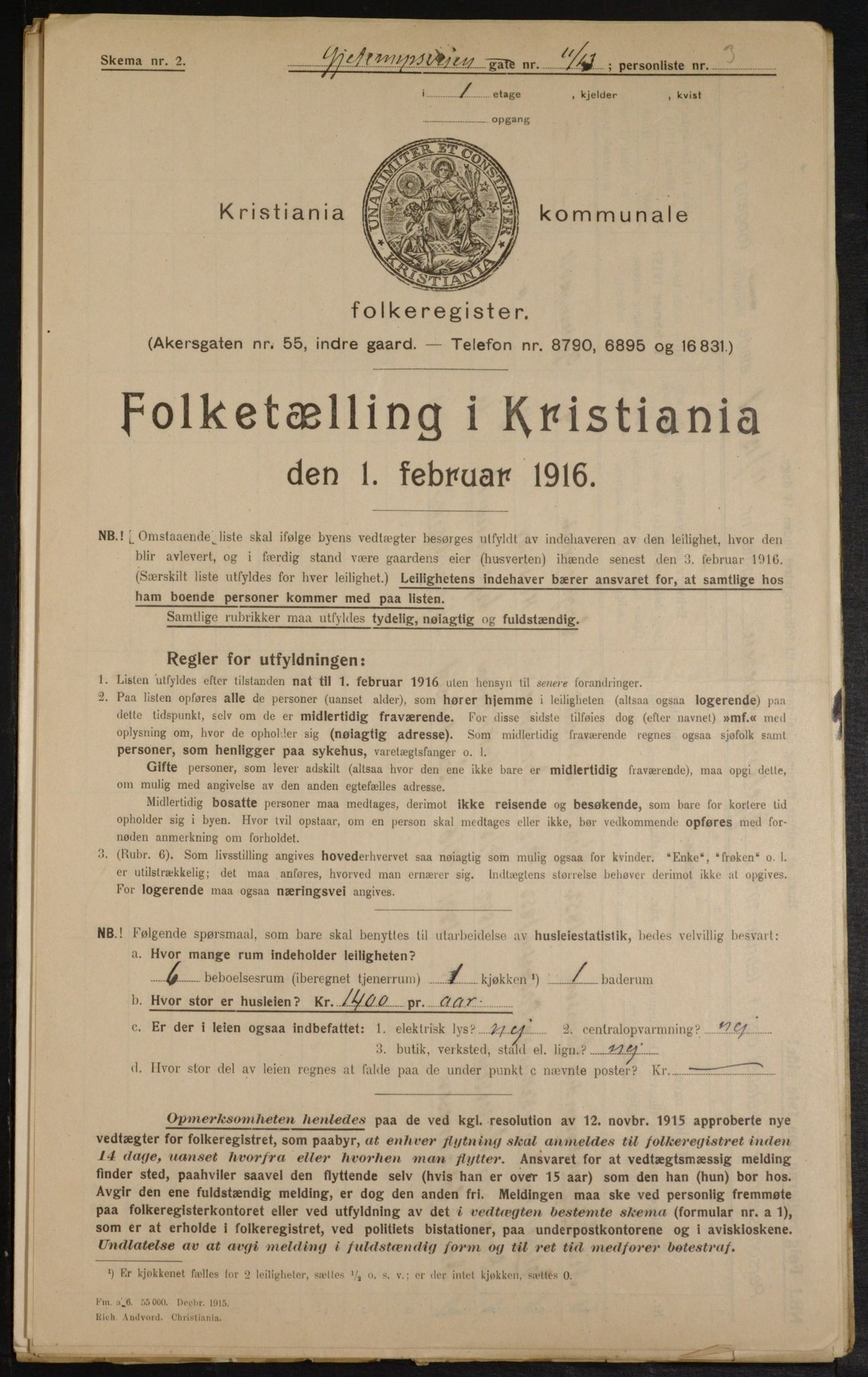 OBA, Municipal Census 1916 for Kristiania, 1916, p. 29338