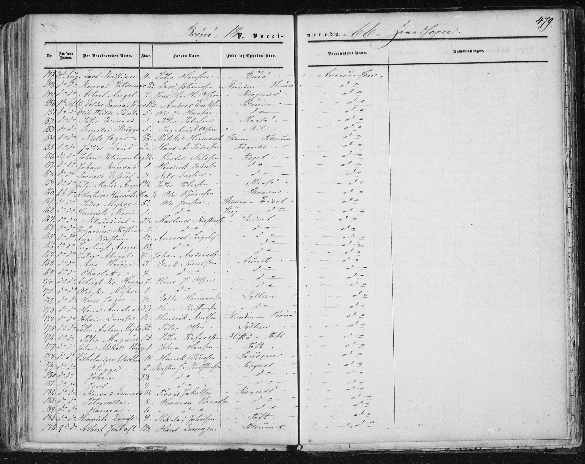 Ministerialprotokoller, klokkerbøker og fødselsregistre - Nordland, AV/SAT-A-1459/813/L0198: Parish register (official) no. 813A08, 1834-1874, p. 479