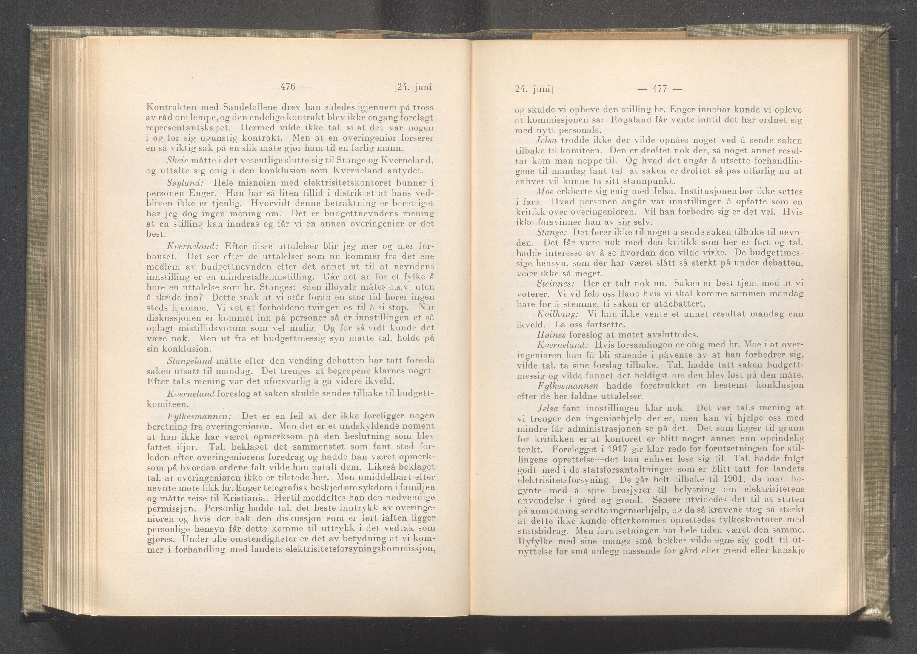 Rogaland fylkeskommune - Fylkesrådmannen , IKAR/A-900/A/Aa/Aaa/L0041: Møtebok , 1922, p. 476-477
