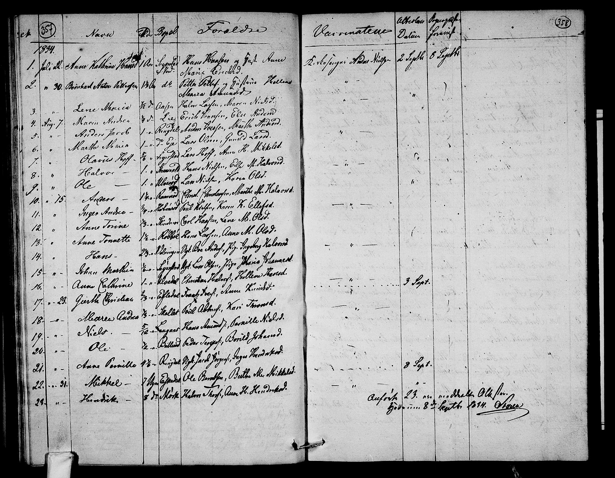Hedrum kirkebøker, AV/SAKO-A-344/F/Fa/L0003: Parish register (official) no. I 3, 1807-1816, p. 357-358