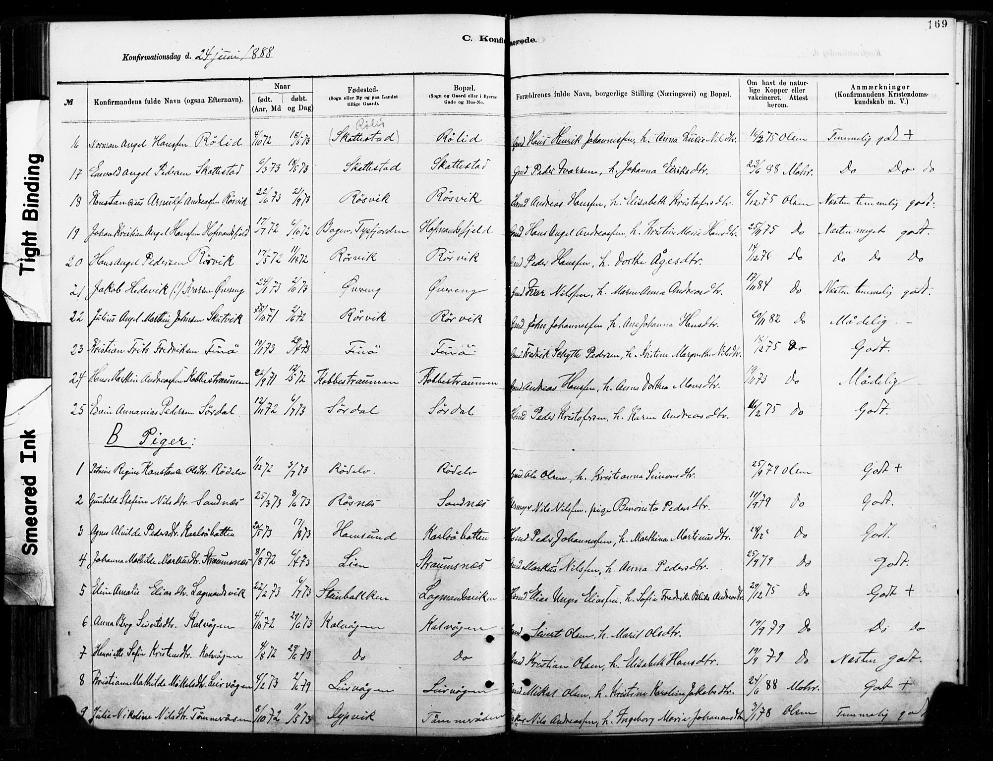 Ministerialprotokoller, klokkerbøker og fødselsregistre - Nordland, AV/SAT-A-1459/859/L0846: Parish register (official) no. 859A06, 1878-1889, p. 169