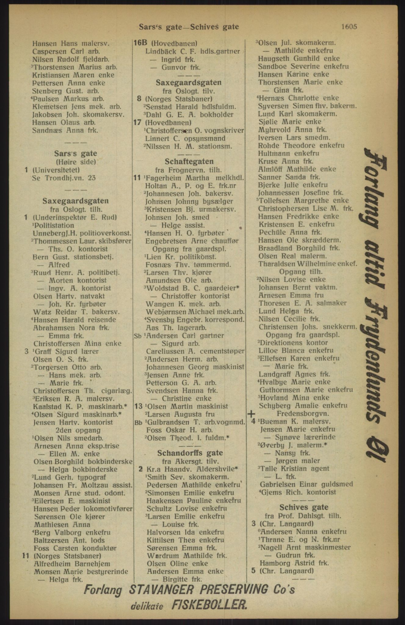 Kristiania/Oslo adressebok, PUBL/-, 1915, p. 1605