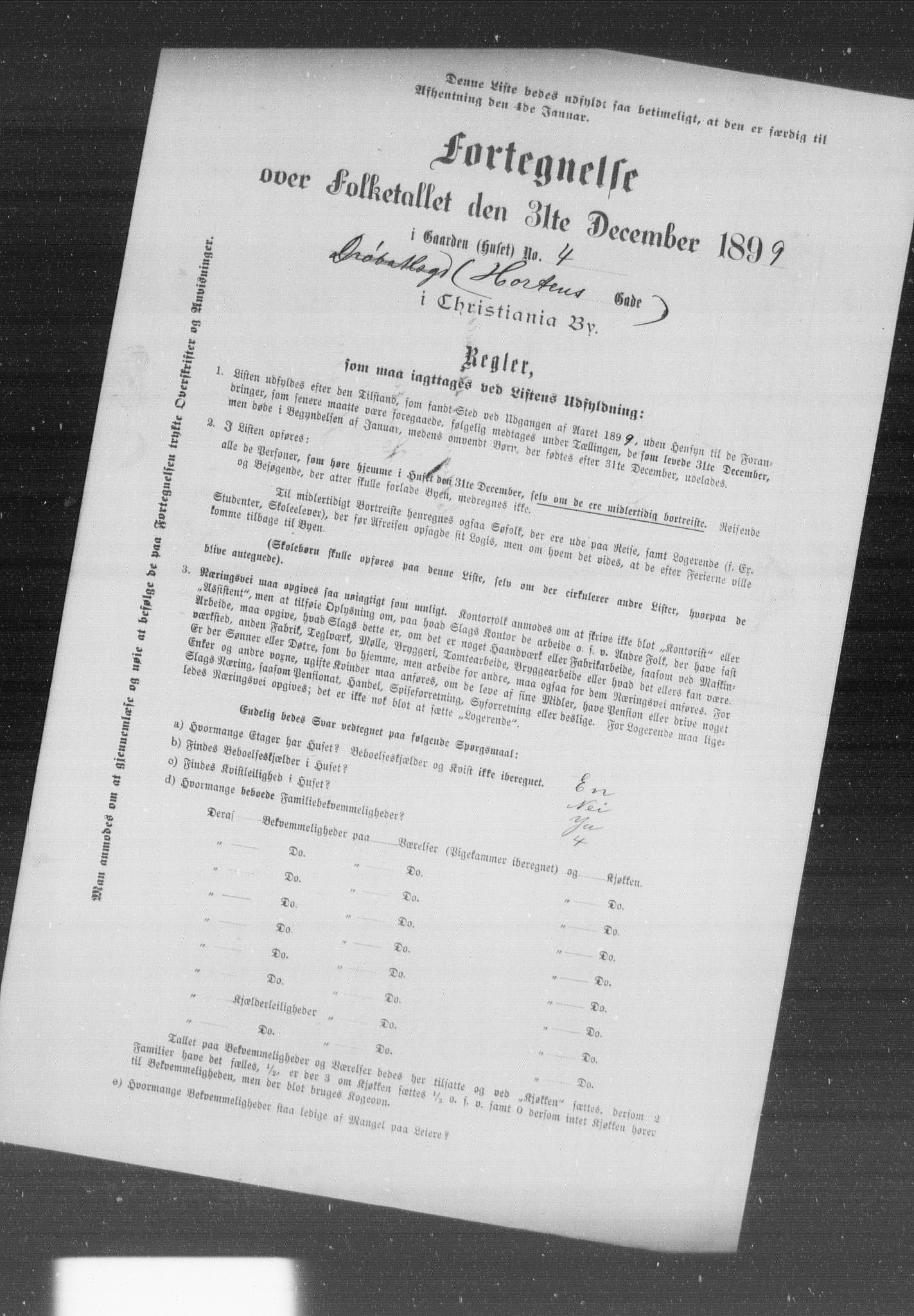 OBA, Municipal Census 1899 for Kristiania, 1899, p. 5416