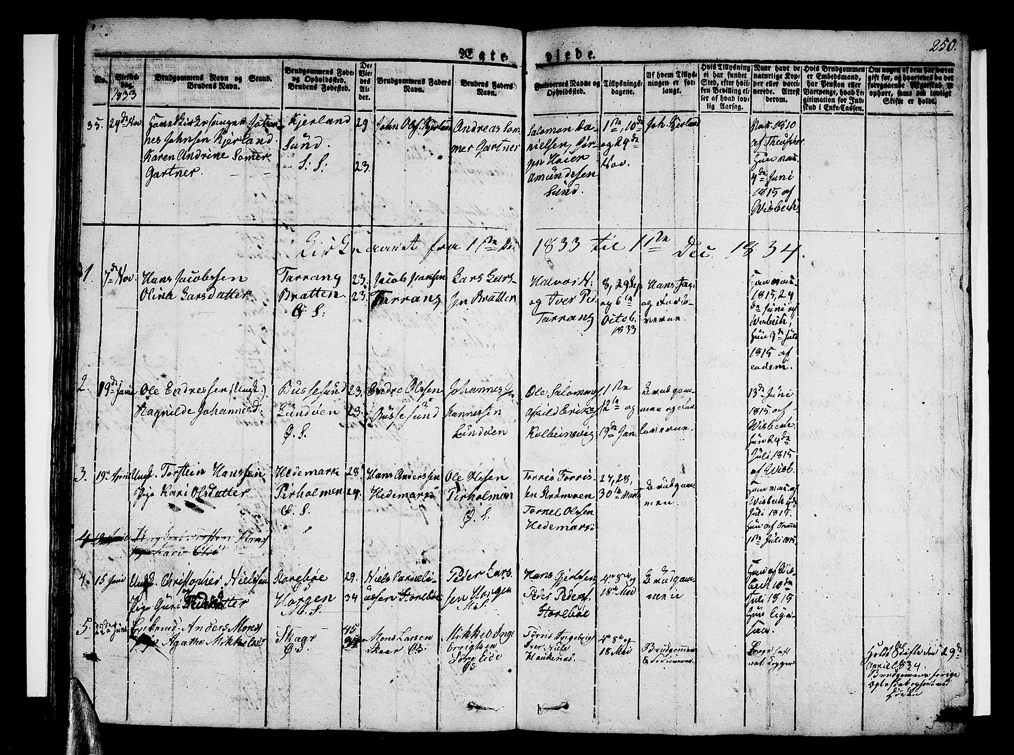 Sund sokneprestembete, SAB/A-99930: Parish register (official) no. A 12, 1825-1835, p. 250