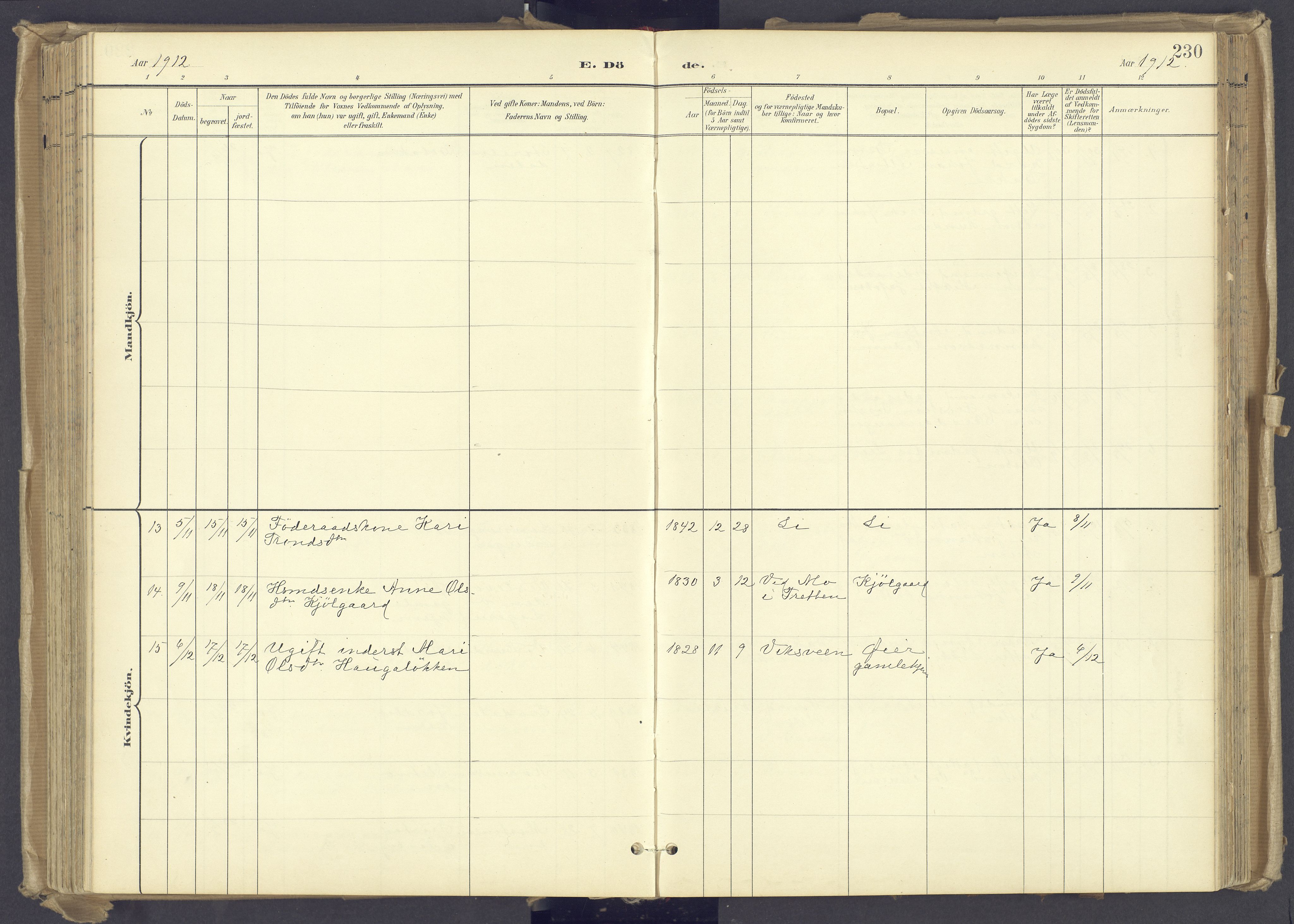 Øyer prestekontor, SAH/PREST-084/H/Ha/Haa/L0012: Parish register (official) no. 12, 1897-1920, p. 230