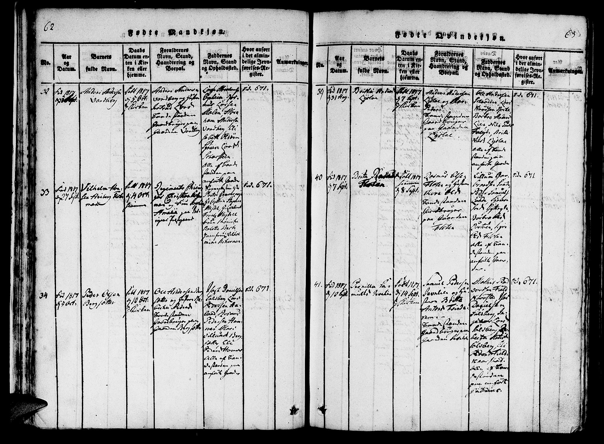 Innvik sokneprestembete, AV/SAB-A-80501: Parish register (official) no. A 2, 1816-1821, p. 62-63