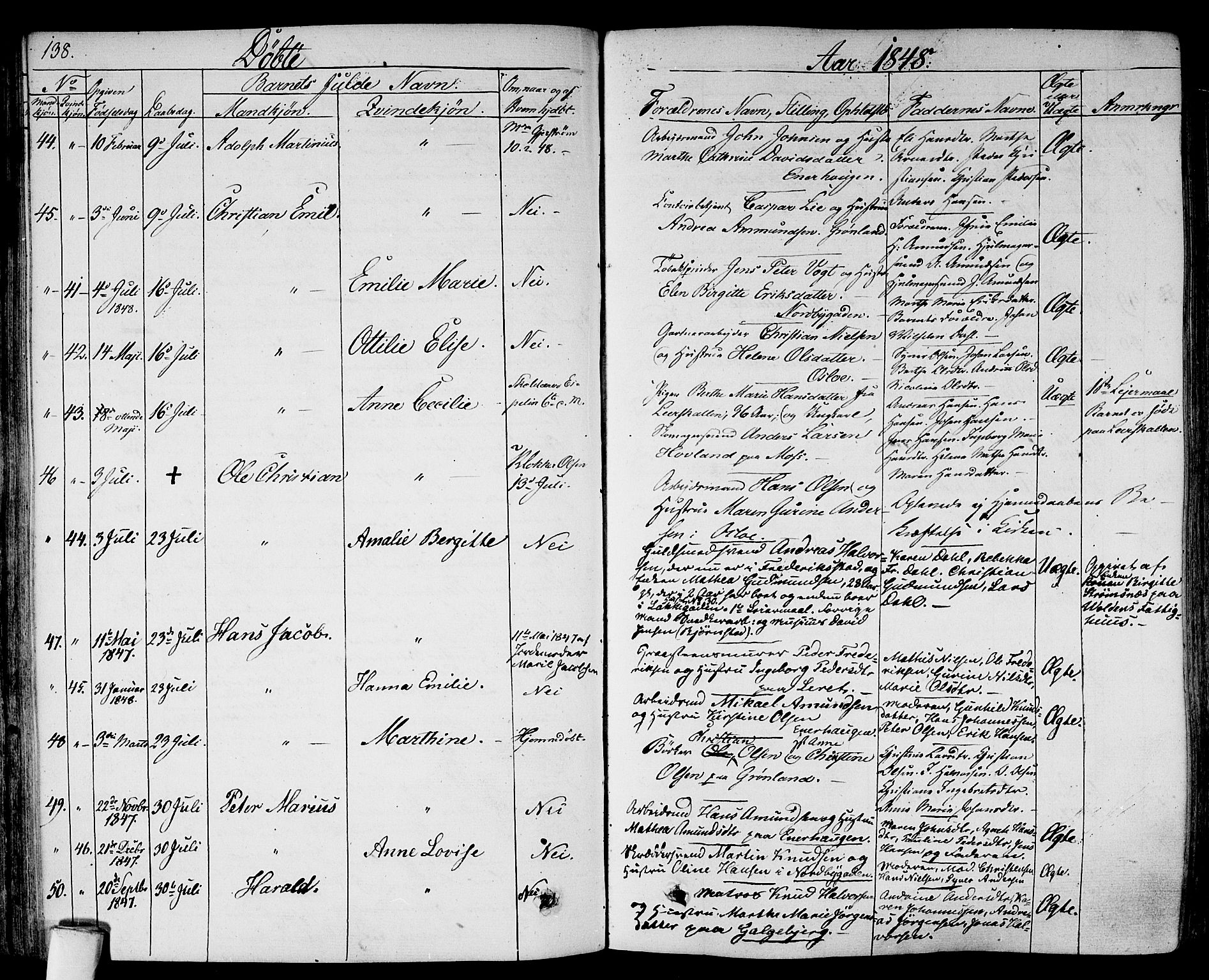 Gamlebyen prestekontor Kirkebøker, AV/SAO-A-10884/F/Fa/L0003: Parish register (official) no. 3, 1829-1849, p. 138