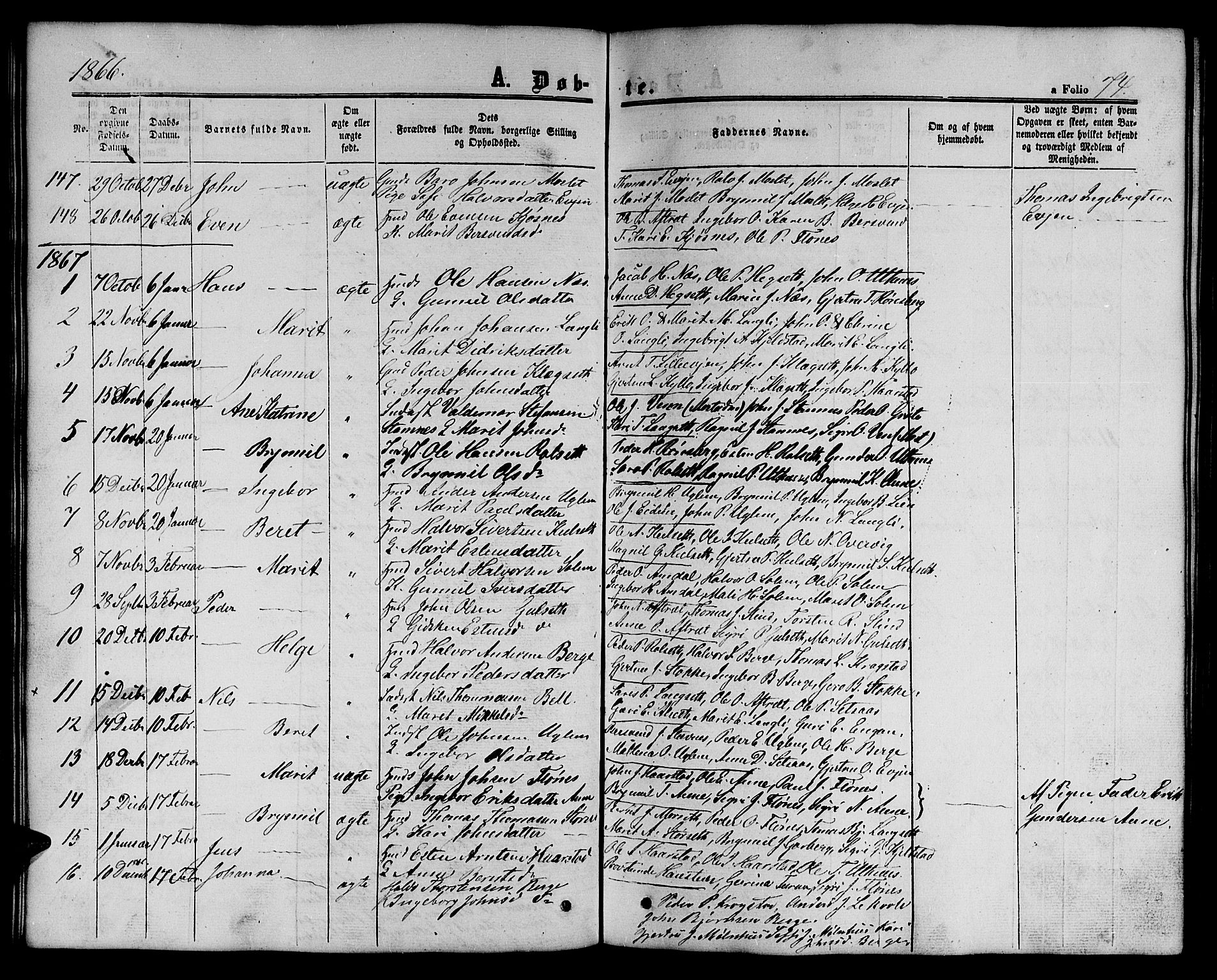 Ministerialprotokoller, klokkerbøker og fødselsregistre - Sør-Trøndelag, SAT/A-1456/695/L1155: Parish register (copy) no. 695C06, 1859-1868, p. 74