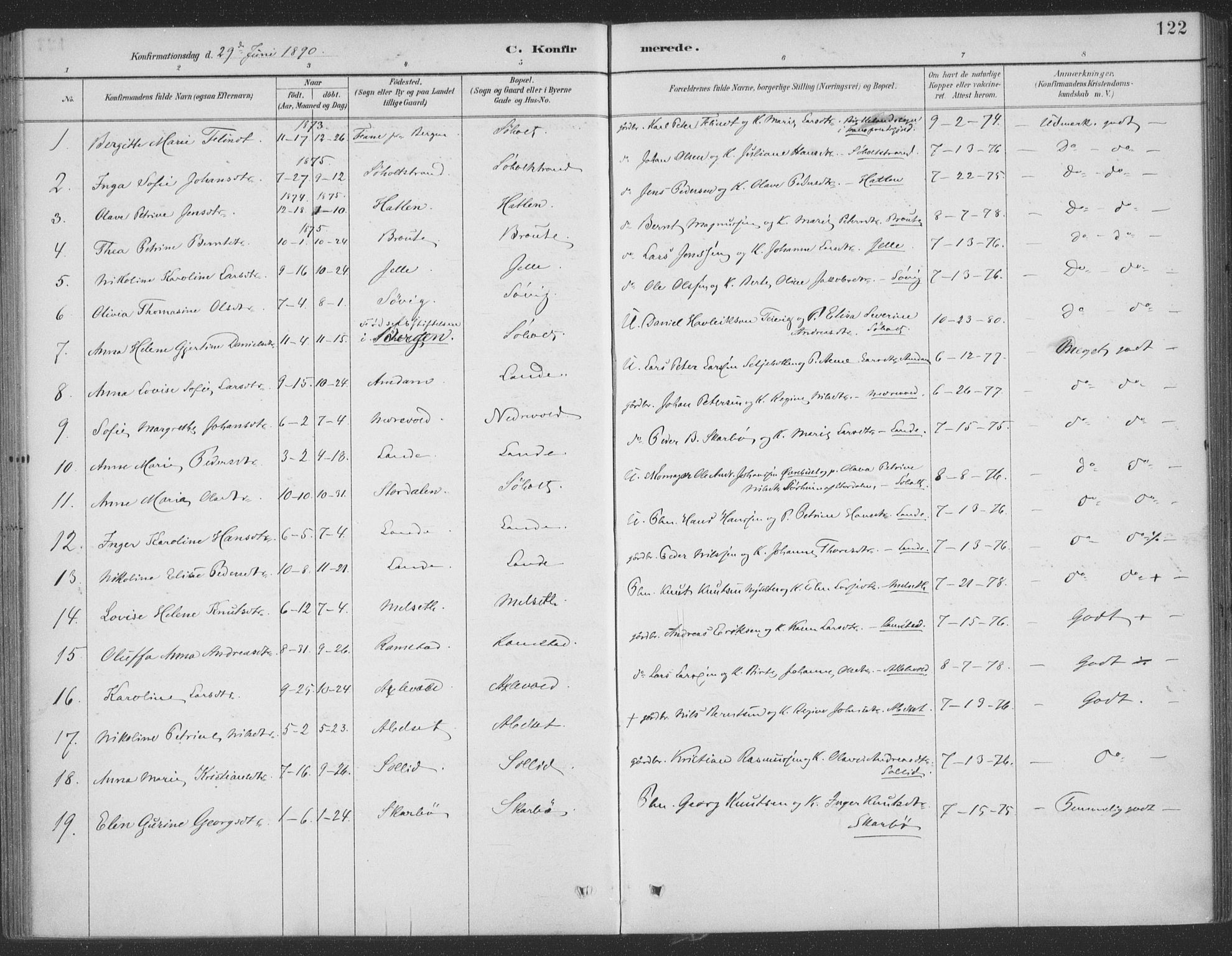 Ministerialprotokoller, klokkerbøker og fødselsregistre - Møre og Romsdal, AV/SAT-A-1454/522/L0316: Parish register (official) no. 522A11, 1890-1911, p. 122