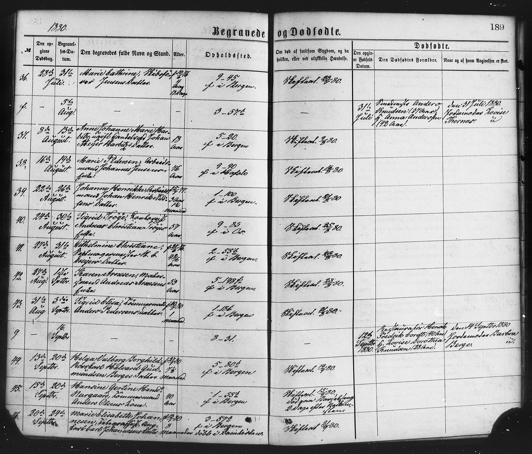 Nykirken Sokneprestembete, AV/SAB-A-77101/H/Haa/L0043: Parish register (official) no. E 3, 1869-1882, p. 189