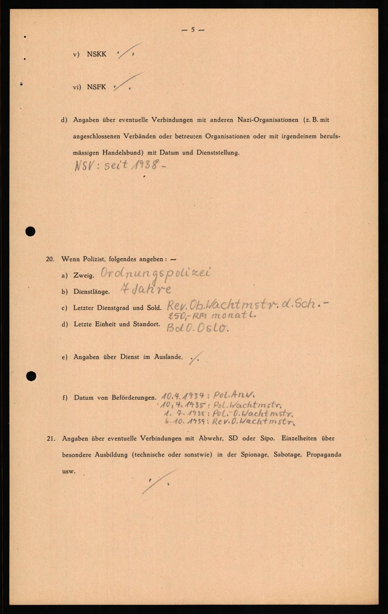 Forsvaret, Forsvarets overkommando II, AV/RA-RAFA-3915/D/Db/L0024: CI Questionaires. Tyske okkupasjonsstyrker i Norge. Tyskere., 1945-1946, p. 178