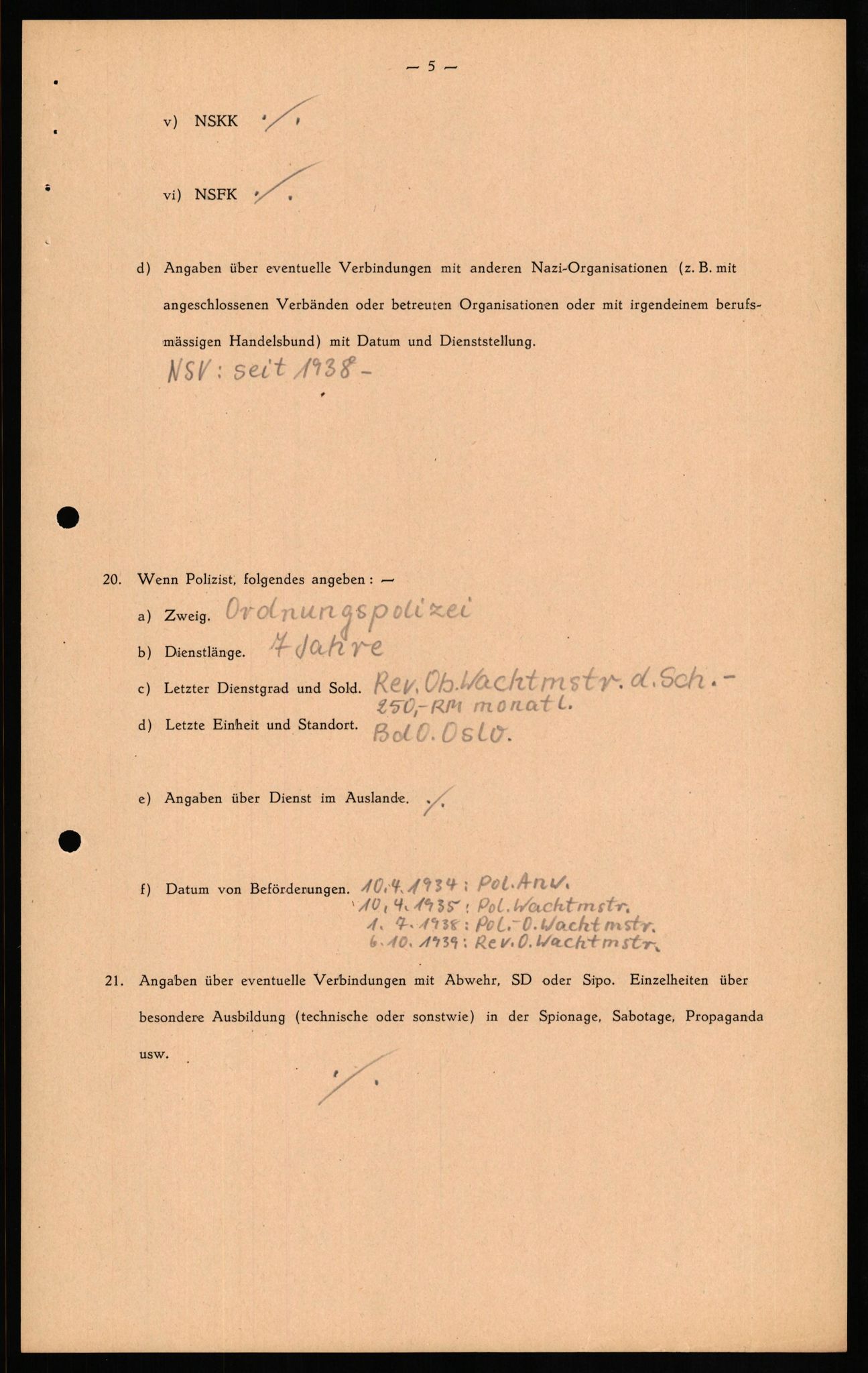 Forsvaret, Forsvarets overkommando II, AV/RA-RAFA-3915/D/Db/L0024: CI Questionaires. Tyske okkupasjonsstyrker i Norge. Tyskere., 1945-1946, p. 178