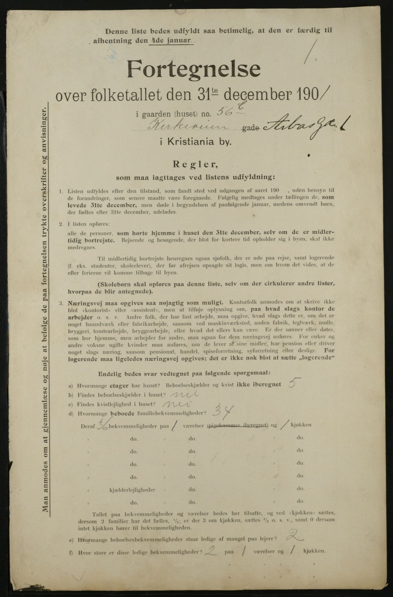 OBA, Municipal Census 1901 for Kristiania, 1901, p. 371