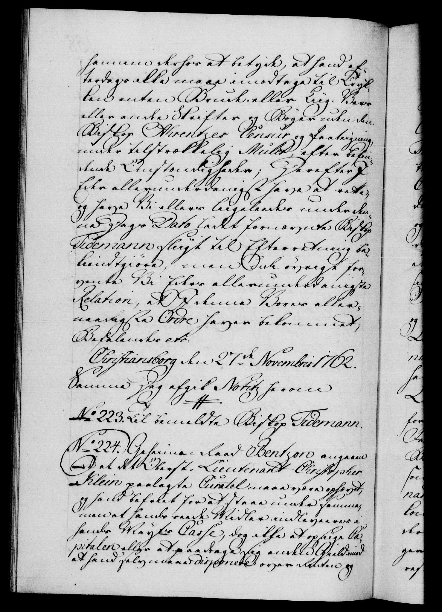 Danske Kanselli 1572-1799, RA/EA-3023/F/Fc/Fca/Fcab/L0037: Norske tegnelser, 1762-1766, p. 158b