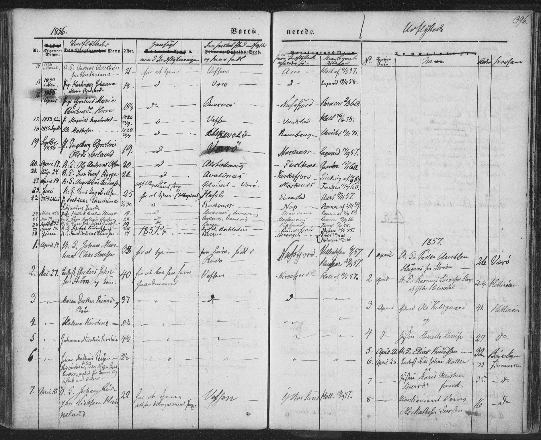 Ministerialprotokoller, klokkerbøker og fødselsregistre - Nordland, SAT/A-1459/885/L1202: Parish register (official) no. 885A03, 1838-1859, p. 396