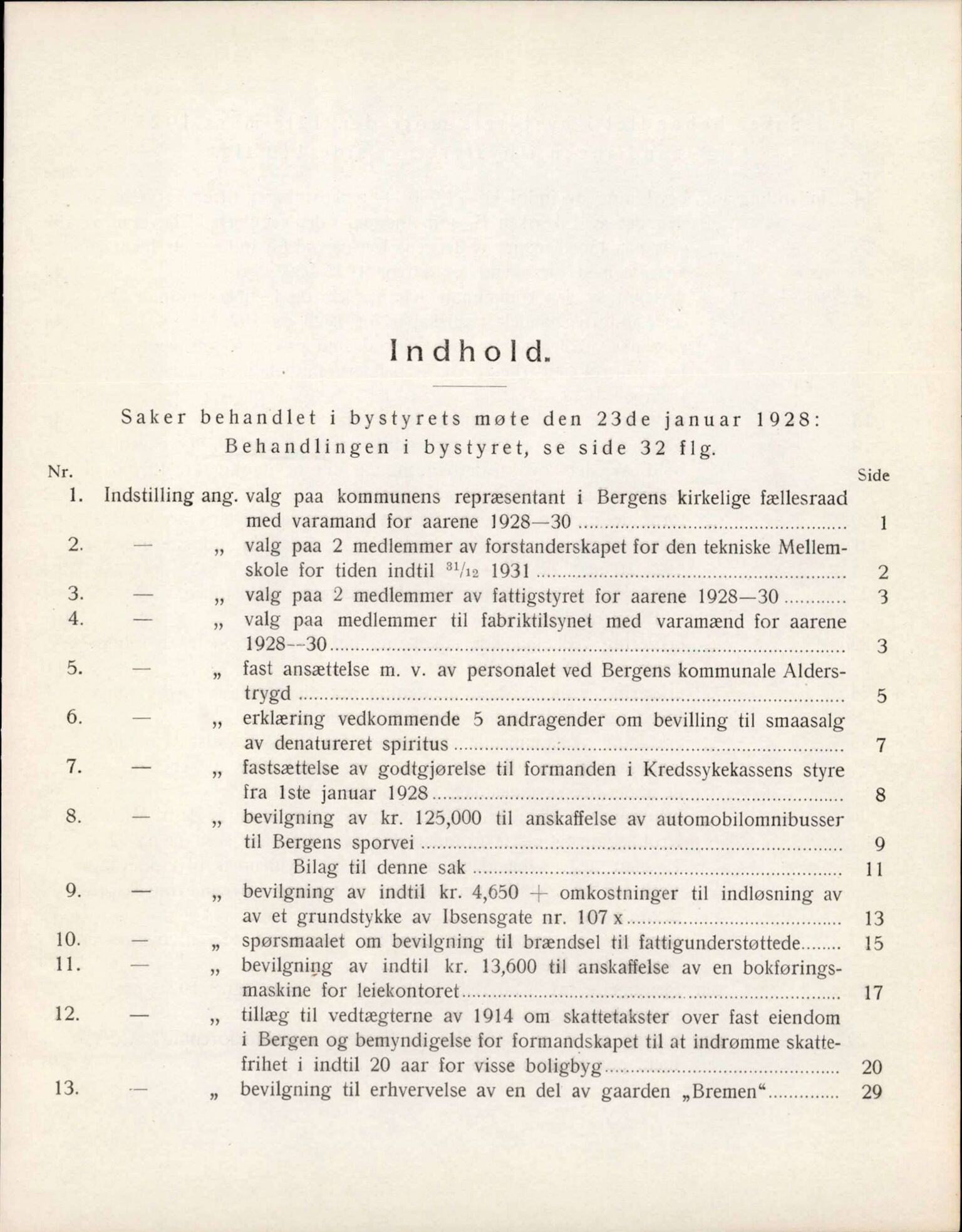 Bergen kommune. Formannskapet, BBA/A-0003/Ad/L0116: Bergens Kommuneforhandlinger, bind I, 1928