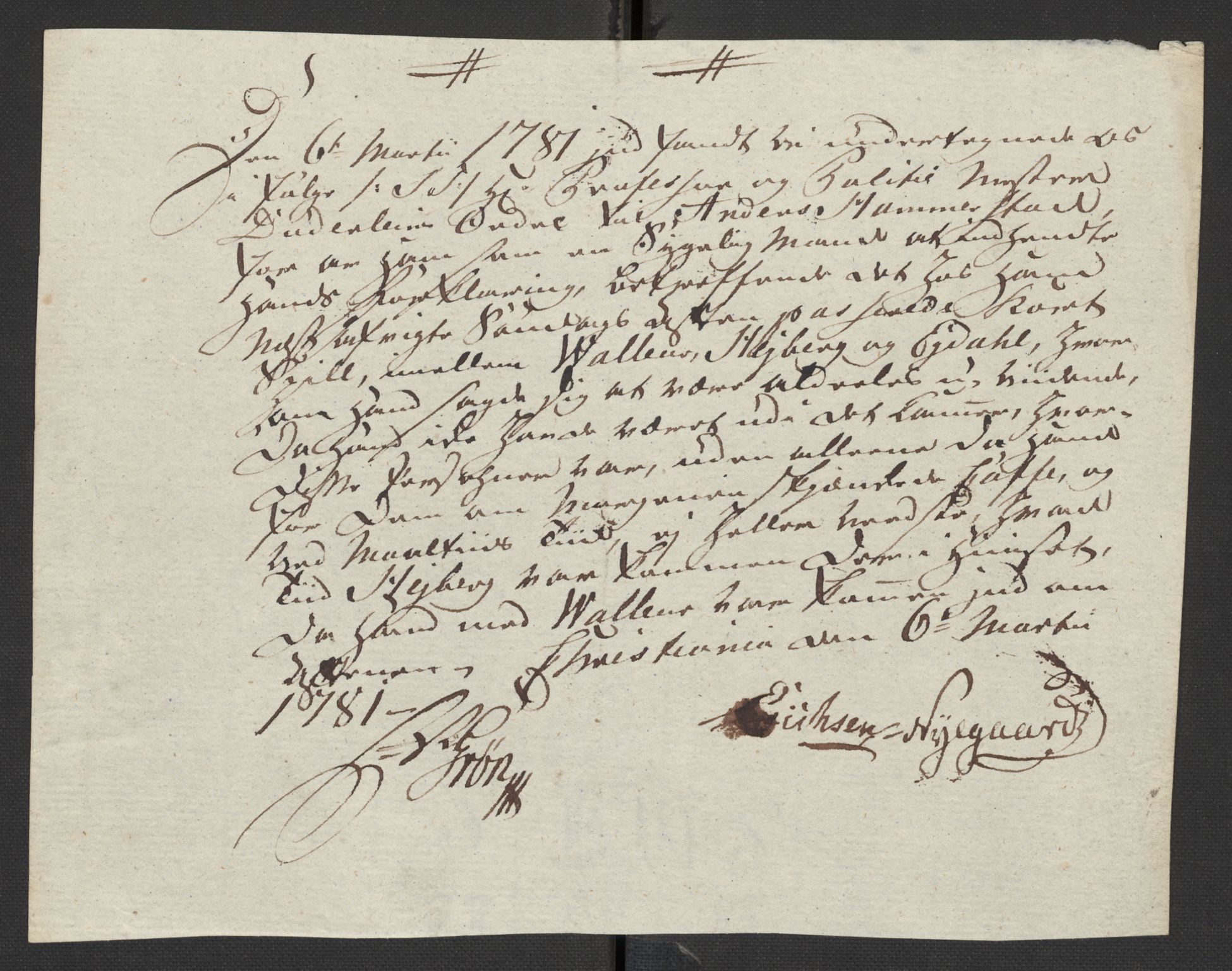 Oslo politidistrikt, AV/SAO-A-10085/D/Da/L0003: Innkomne brev, pro memoria m.v., 1781, p. 283