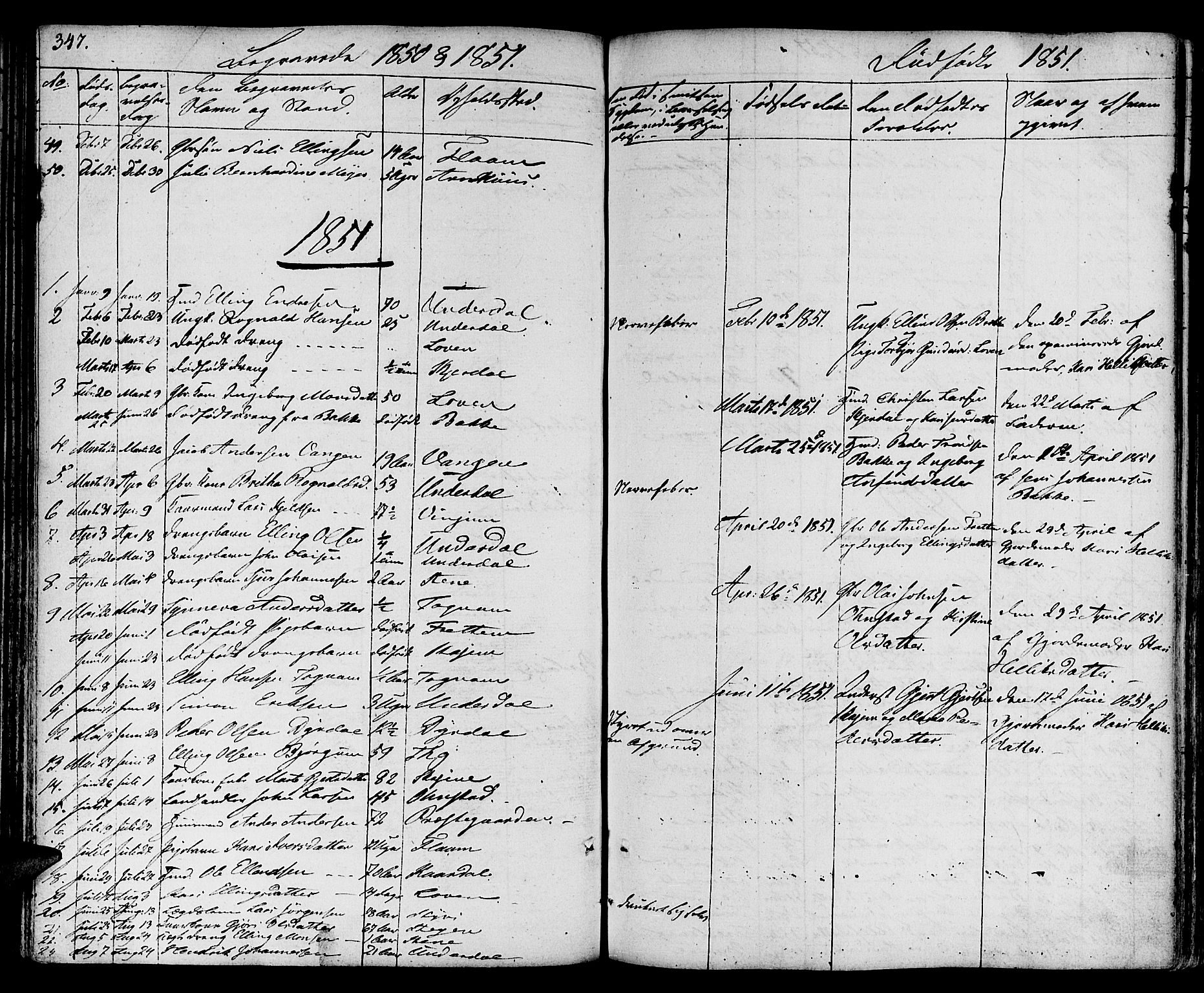 Aurland sokneprestembete, SAB/A-99937/H/Ha/Haa/L0006: Parish register (official) no. A 6, 1821-1859, p. 347