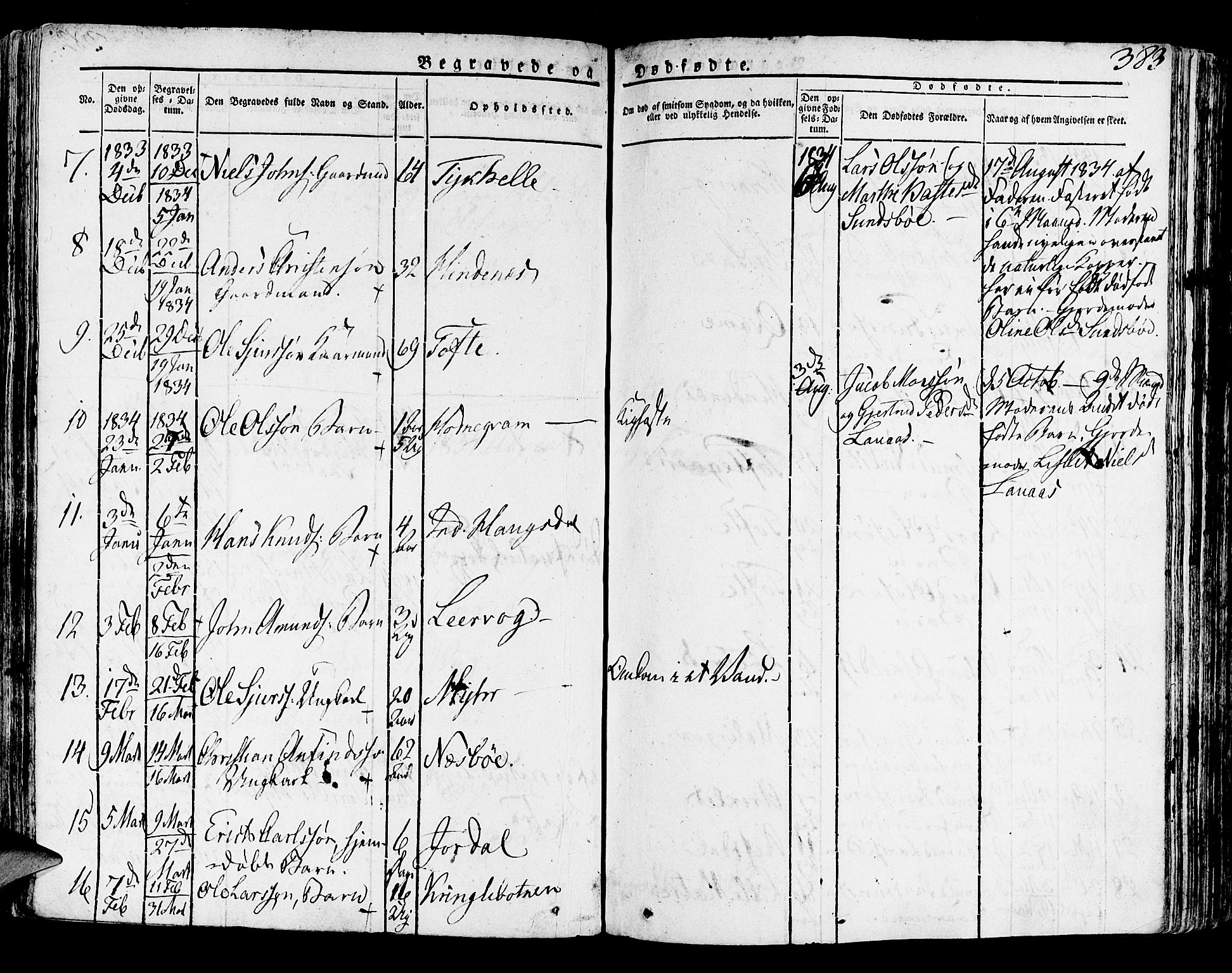 Lindås Sokneprestembete, SAB/A-76701/H/Haa: Parish register (official) no. A 8, 1823-1836, p. 383