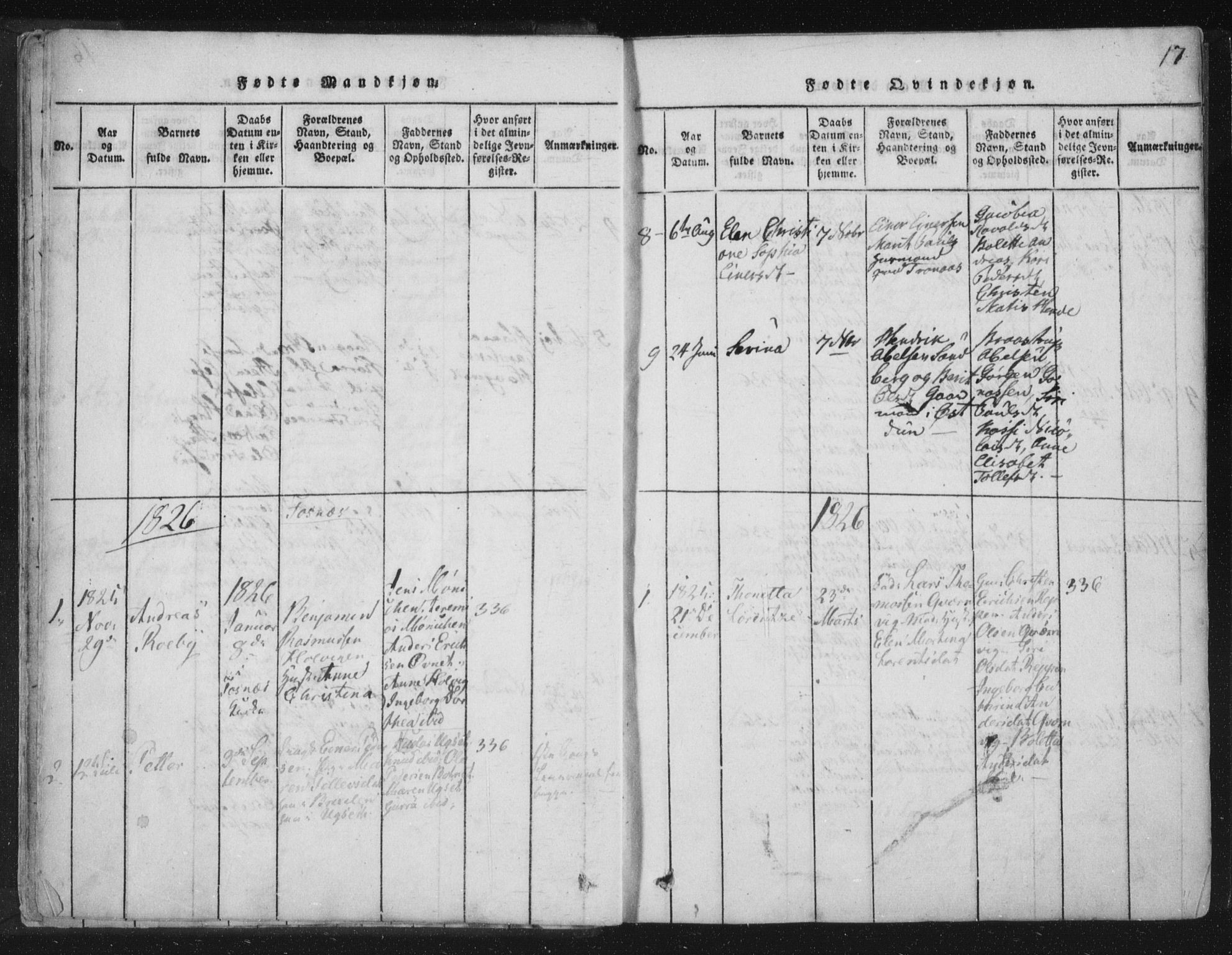 Ministerialprotokoller, klokkerbøker og fødselsregistre - Nord-Trøndelag, SAT/A-1458/773/L0609: Parish register (official) no. 773A03 /1, 1815-1830, p. 17