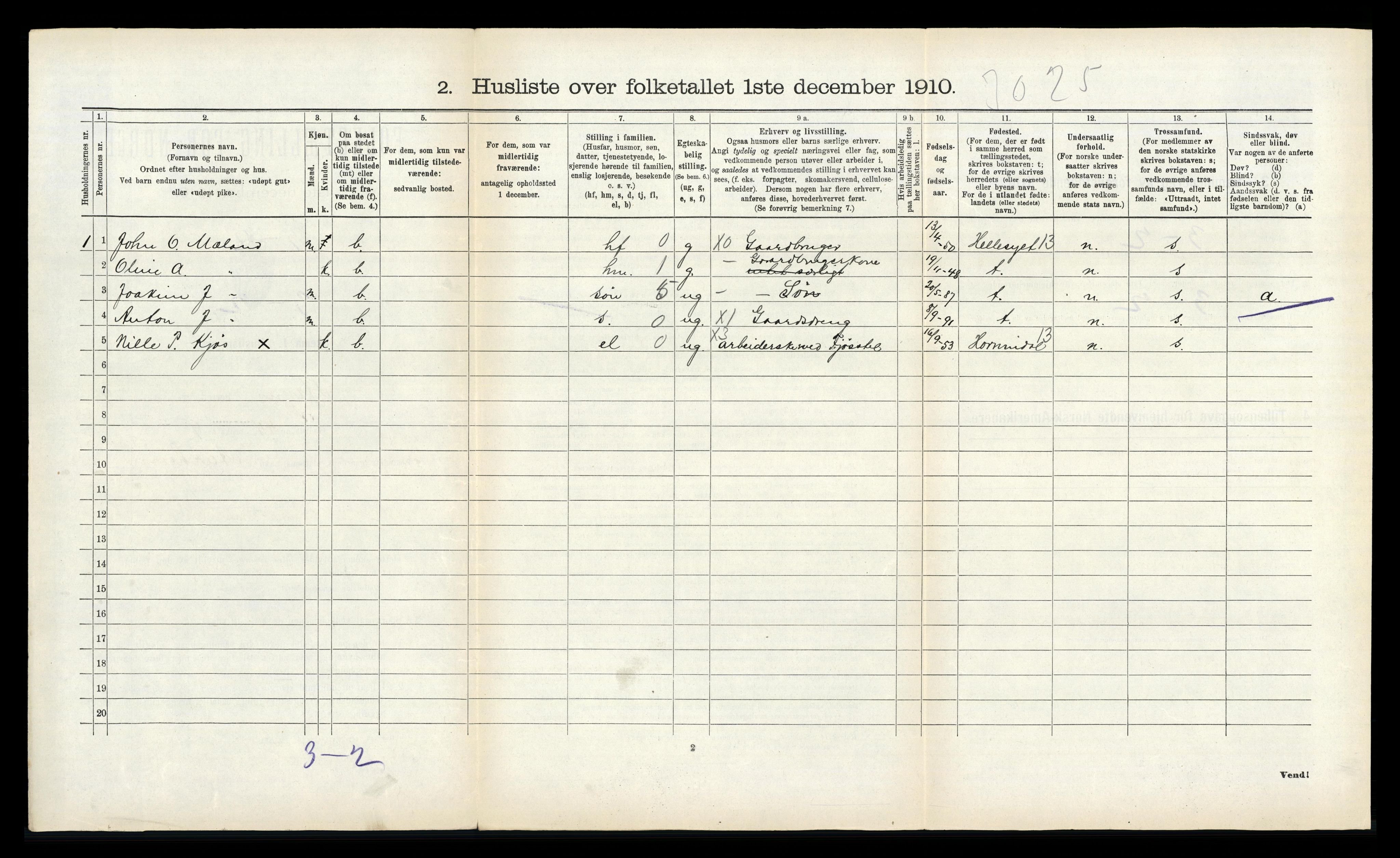 RA, 1910 census for Stryn, 1910, p. 568