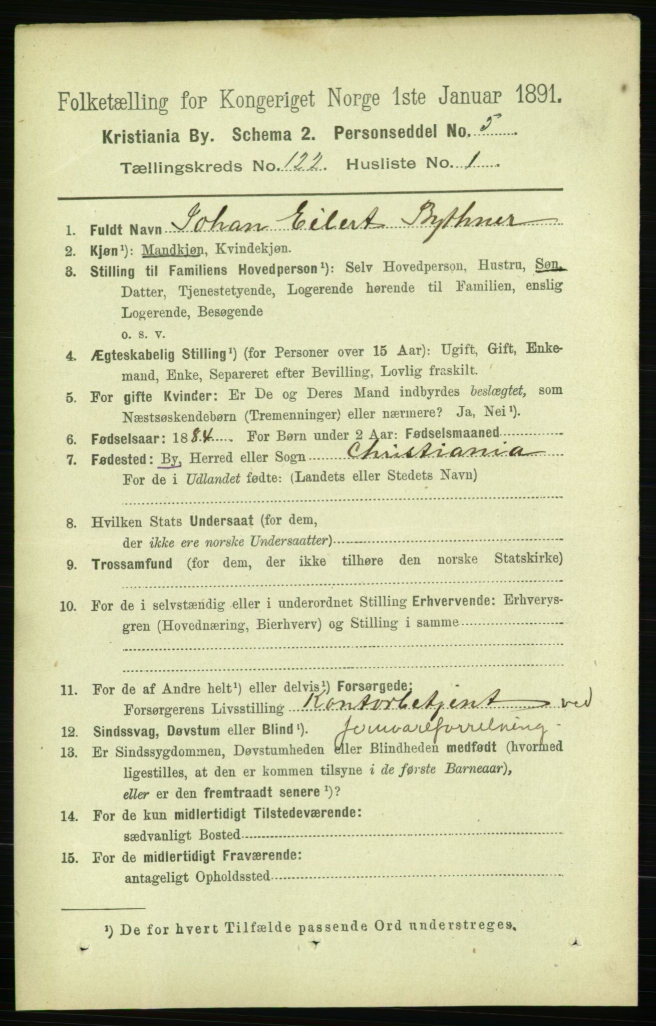 RA, 1891 census for 0301 Kristiania, 1891, p. 64622