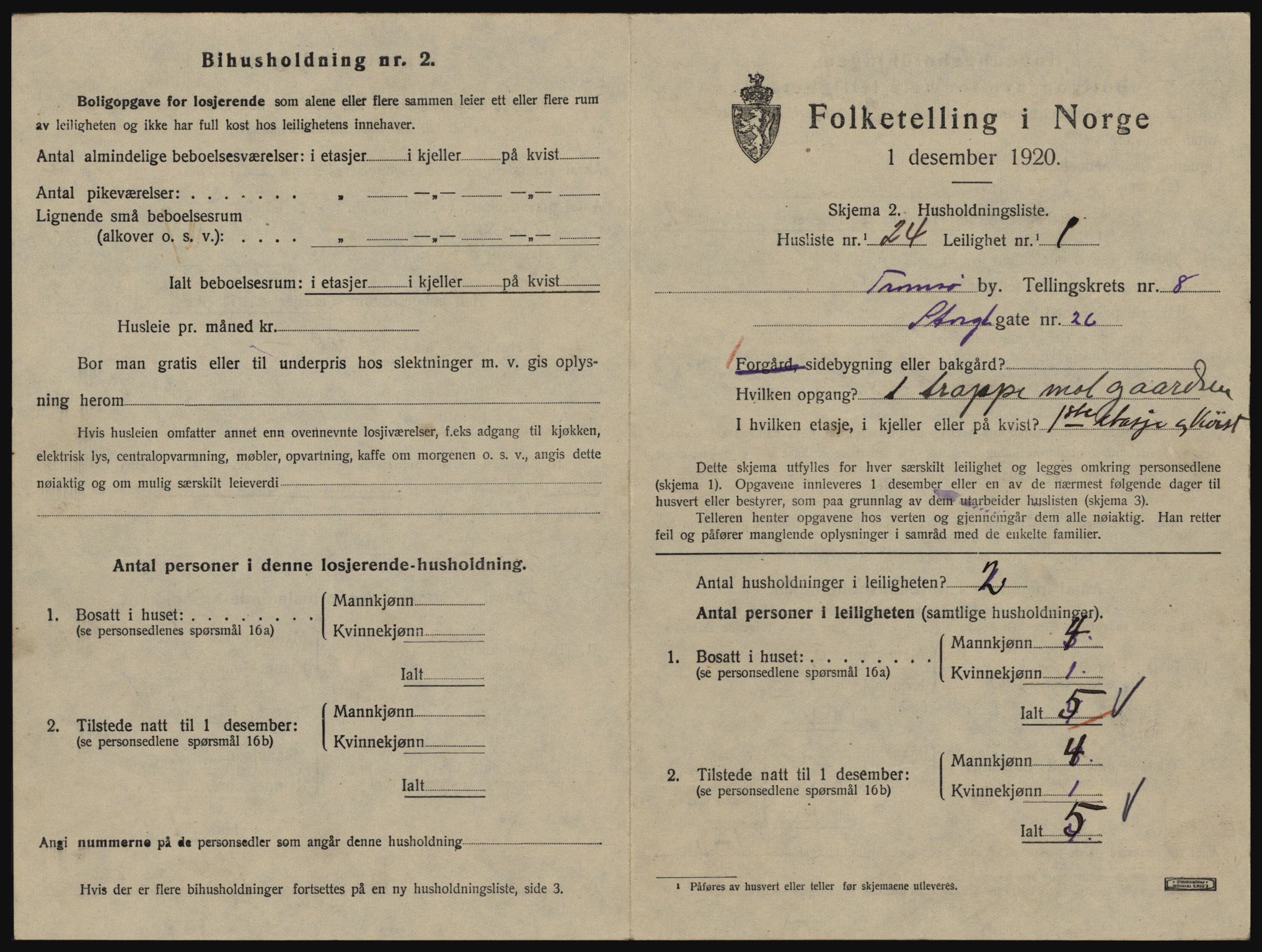 SATØ, 1920 census for Tromsø, 1920, p. 4537