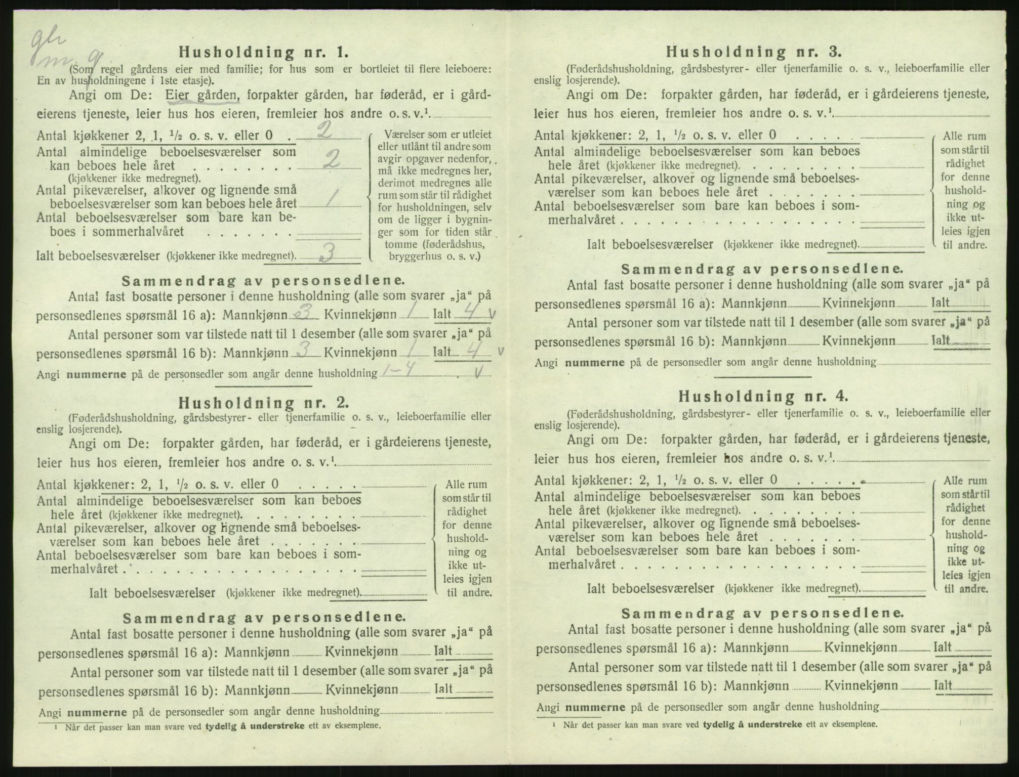 SAK, 1920 census for Vigmostad, 1920, p. 44