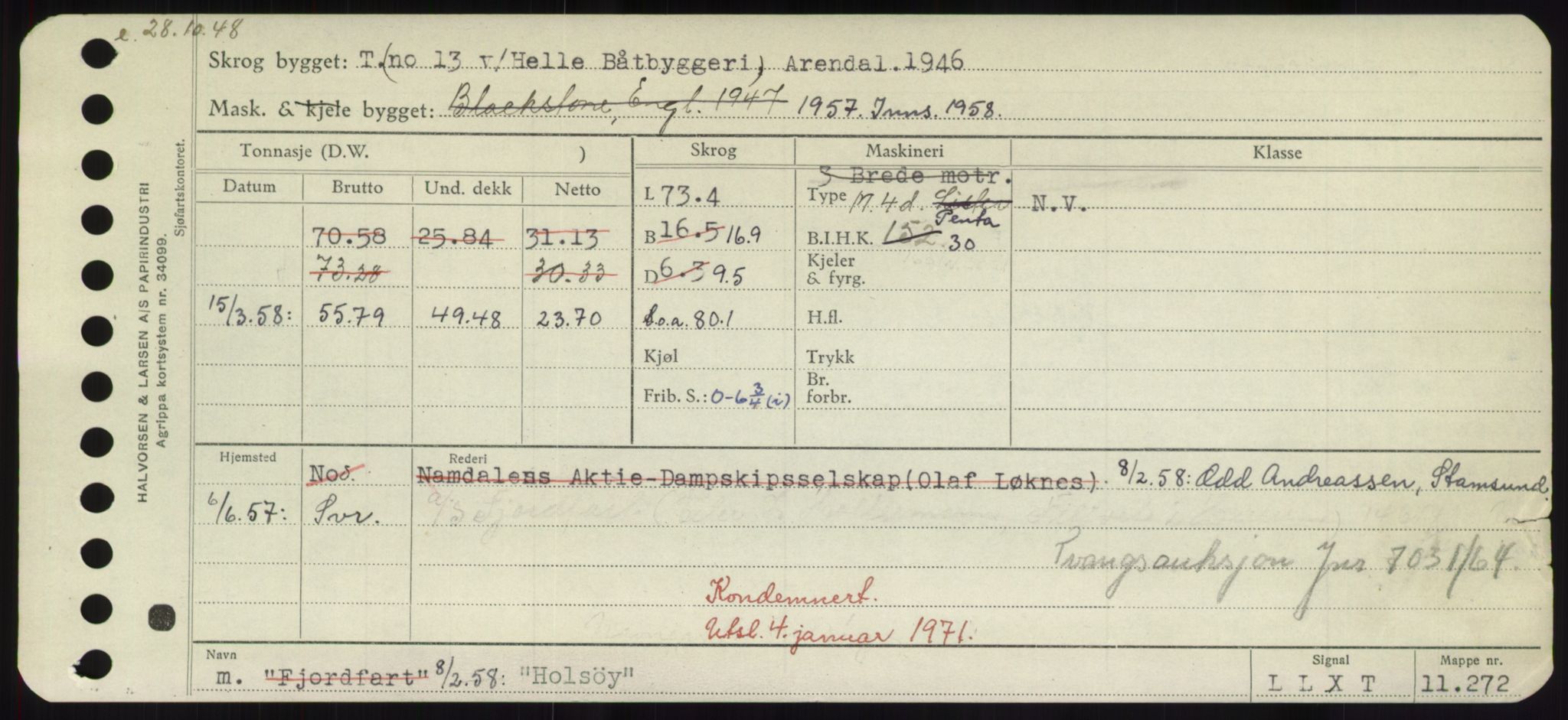 Sjøfartsdirektoratet med forløpere, Skipsmålingen, RA/S-1627/H/Hd/L0017: Fartøy, Holi-Hå, p. 25