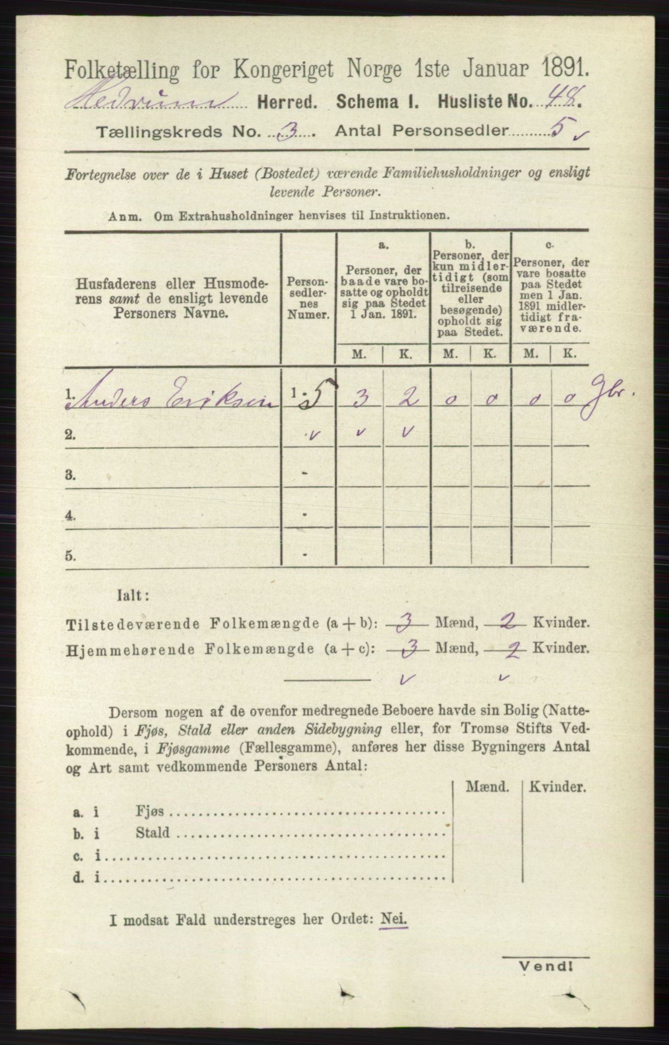 RA, 1891 census for 0727 Hedrum, 1891, p. 970