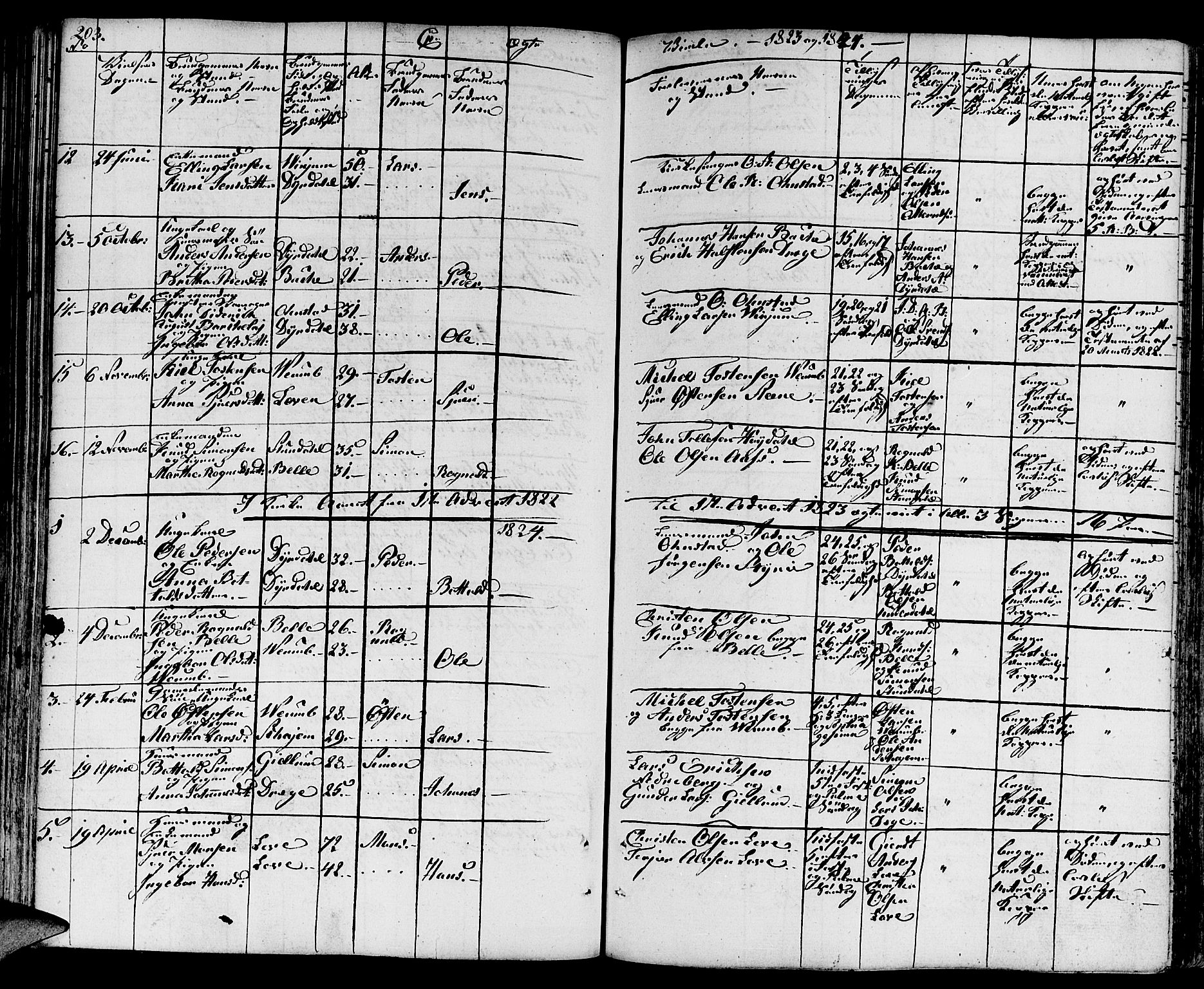 Aurland sokneprestembete, SAB/A-99937/H/Ha/Haa/L0006: Parish register (official) no. A 6, 1821-1859, p. 203