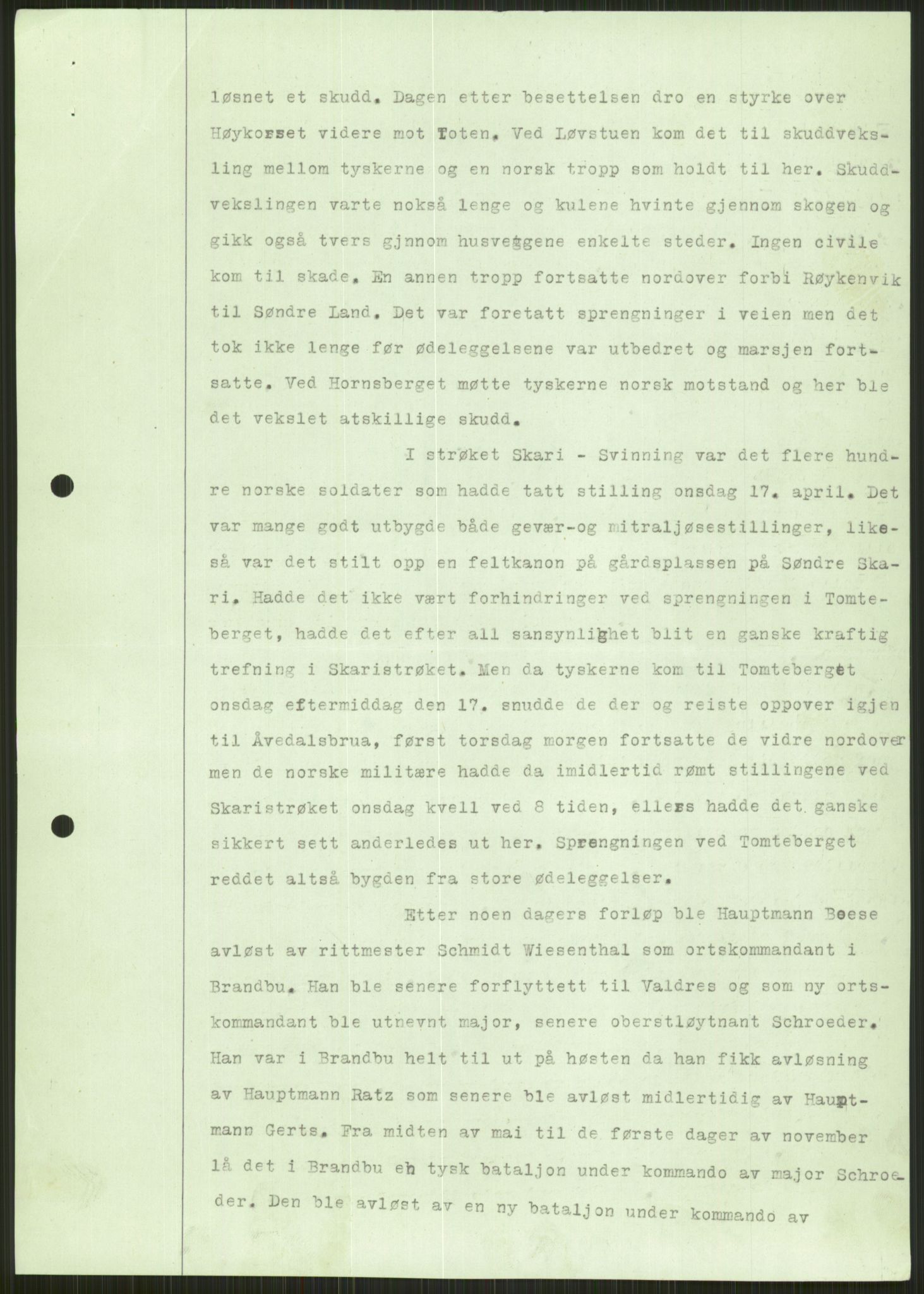 Forsvaret, Forsvarets krigshistoriske avdeling, AV/RA-RAFA-2017/Y/Ya/L0014: II-C-11-31 - Fylkesmenn.  Rapporter om krigsbegivenhetene 1940., 1940, p. 144